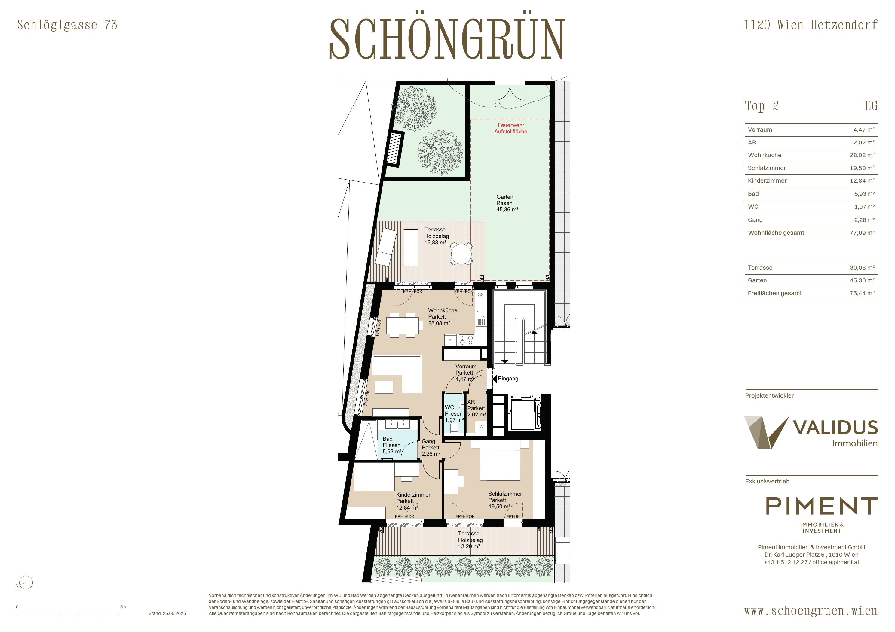 Grundriss Top 2 — Schöngrün — 3 Zimmer — 77 m² — Ground floor