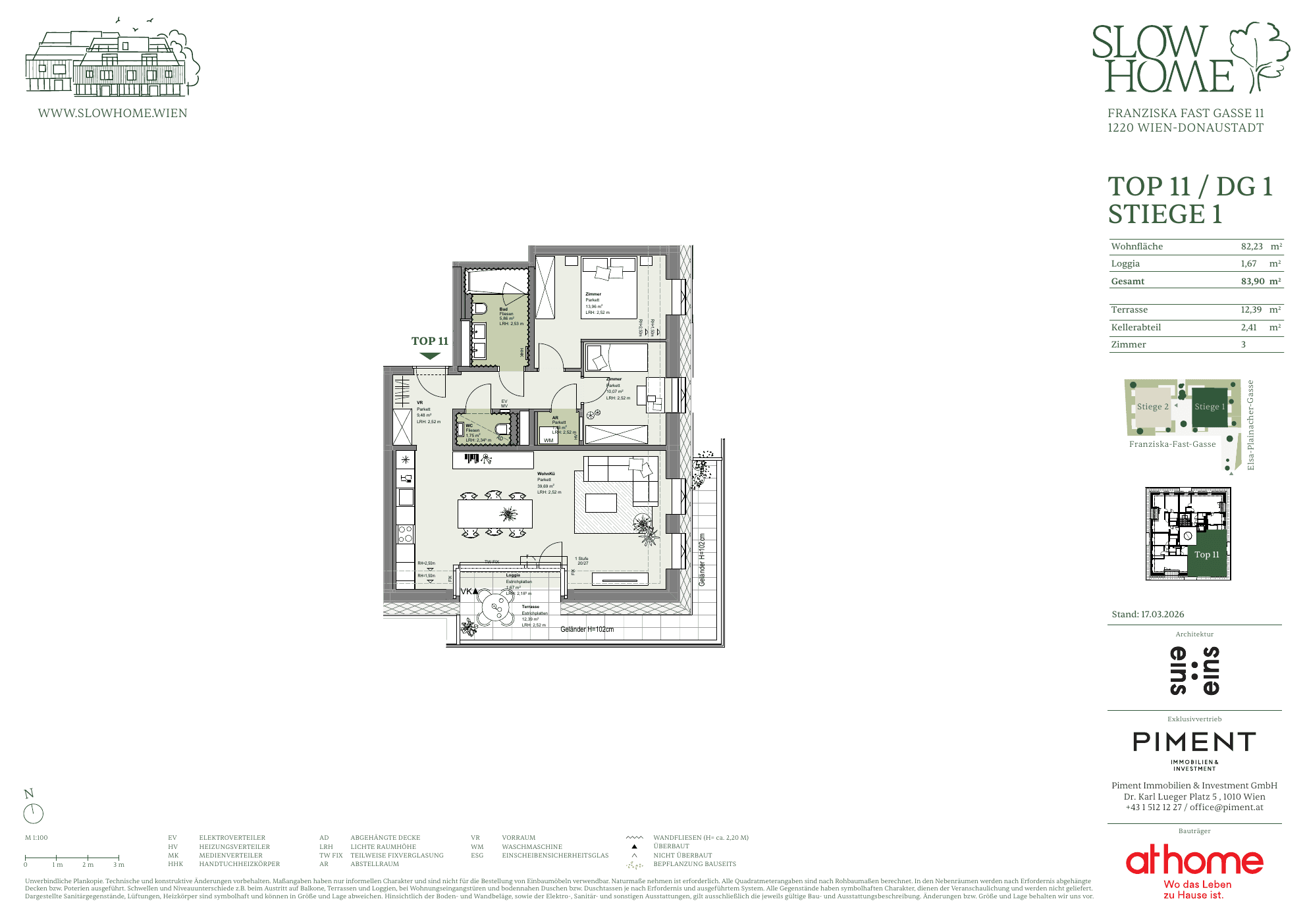 Grundriss Top 1.11 — Slow Home — 3 Zimmer — 82,2 m² — 1st attic floor