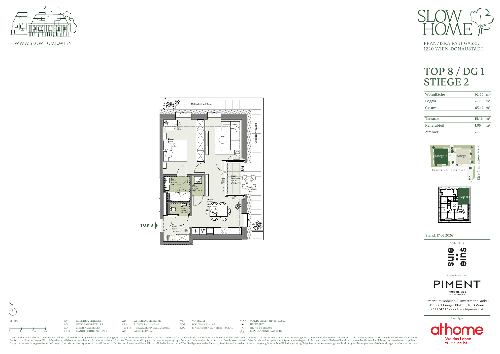 Grundriss Top 2.8 — Slow Home — 2 Zimmer — 62,5 m² — 1st attic floor