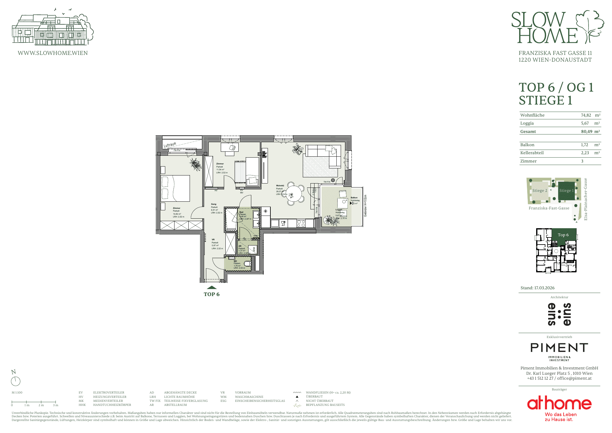Grundriss Top 1.6 — Slow Home — 3 Zimmer — 74,8 m² — 1st floor