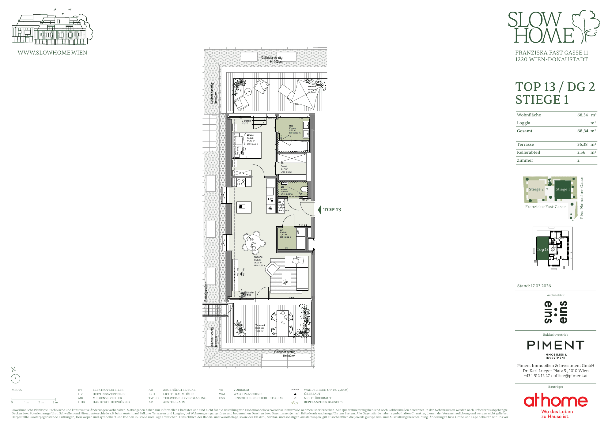 Grundriss Top 1.13 — Slow Home — 2 Zimmer — 68,3 m² — 2nd attic floor
