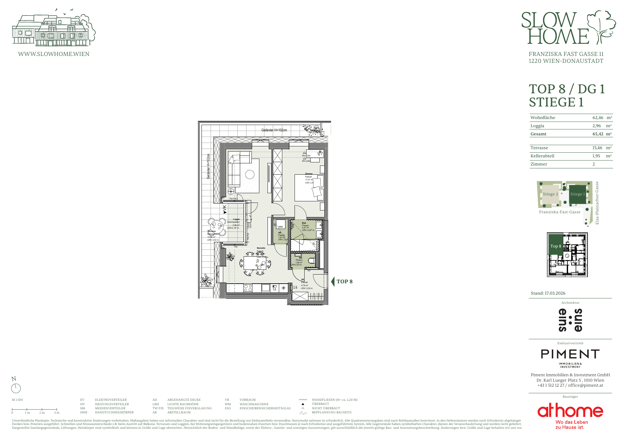 Grundriss Top 1.8 — Slow Home — 2 Zimmer — 62,5 m² — 1st attic floor