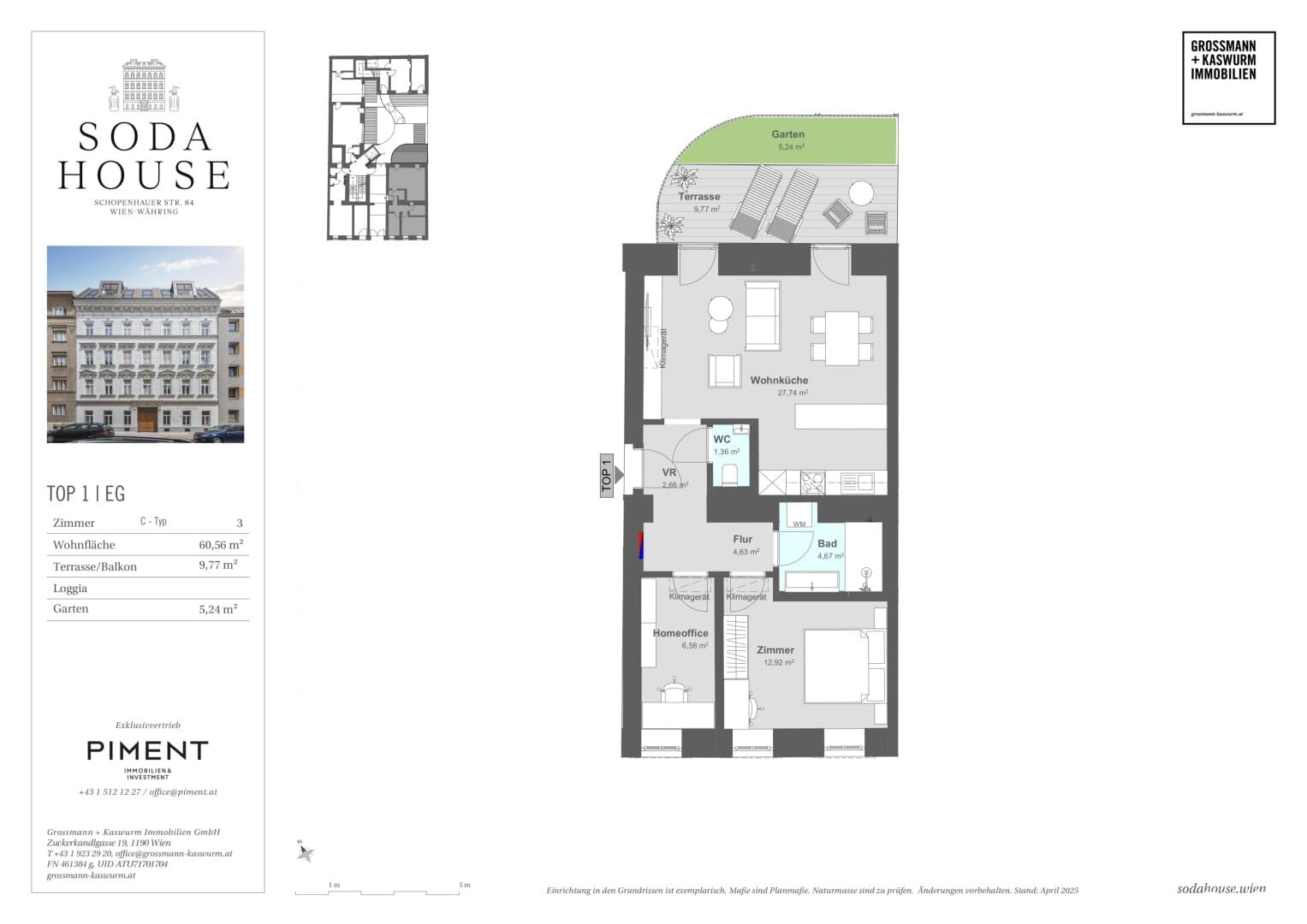 Grundriss Top 1 — Soda House — 3 Zimmer — 60,6 m² — Ground floor