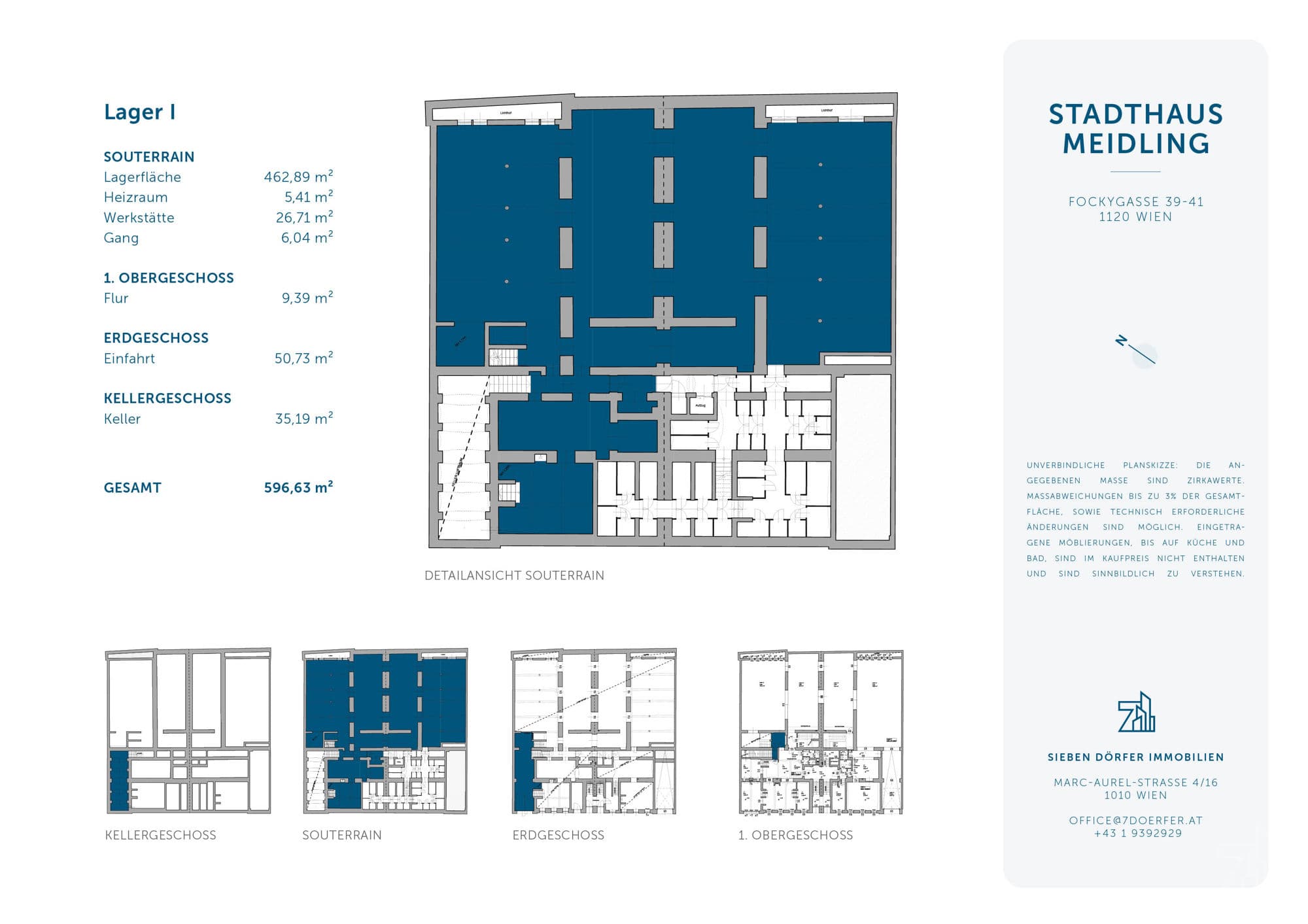 Grundriss Top Lager — Stadthaus Meidling — 596,6 m² — Ground floor