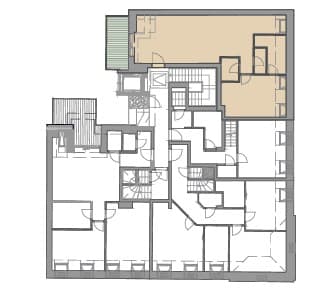Grundriss Top 19 — Sternwartestraße 3 — 3 Zimmer — 74 m² — Attic floor — Balkon 8,50 m² — Grundriss 2/2