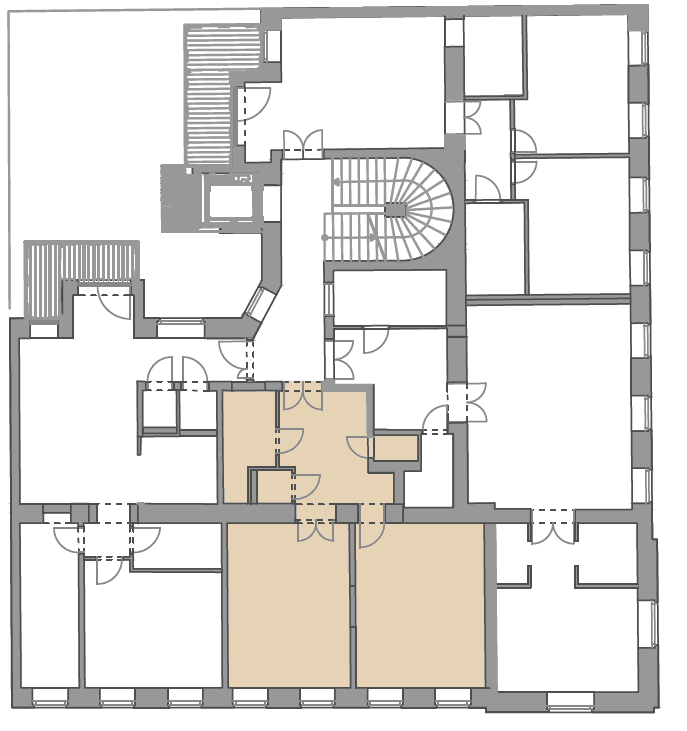 Grundriss Top 6 — Sternwartestraße 3 — 2 Zimmer — 64 m² — 1st floor — Grundriss 1/2
