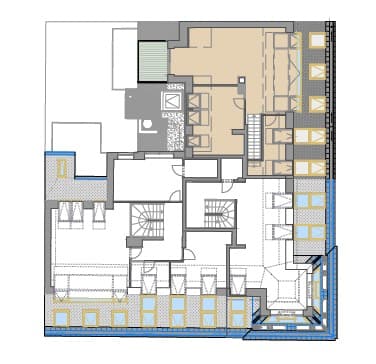 Grundriss Top 18 — Sternwartestraße 3 — 3 Zimmer — 121 m² — Attic floor — Terrasse 6,64 m² — Grundriss 4/4