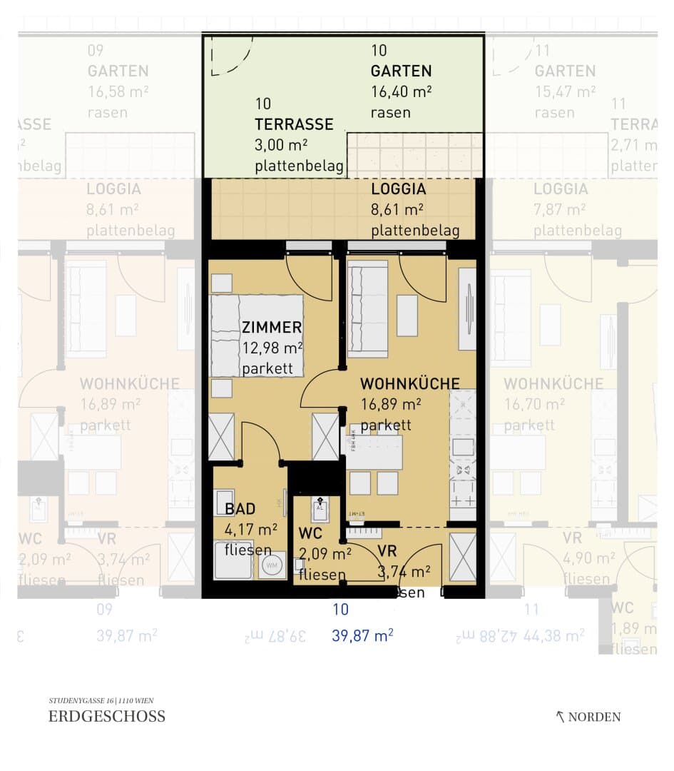 Grundriss Top 10 — Wohngefühl Simmering — 2 Zimmer — 38,9 m² — Ground floor
