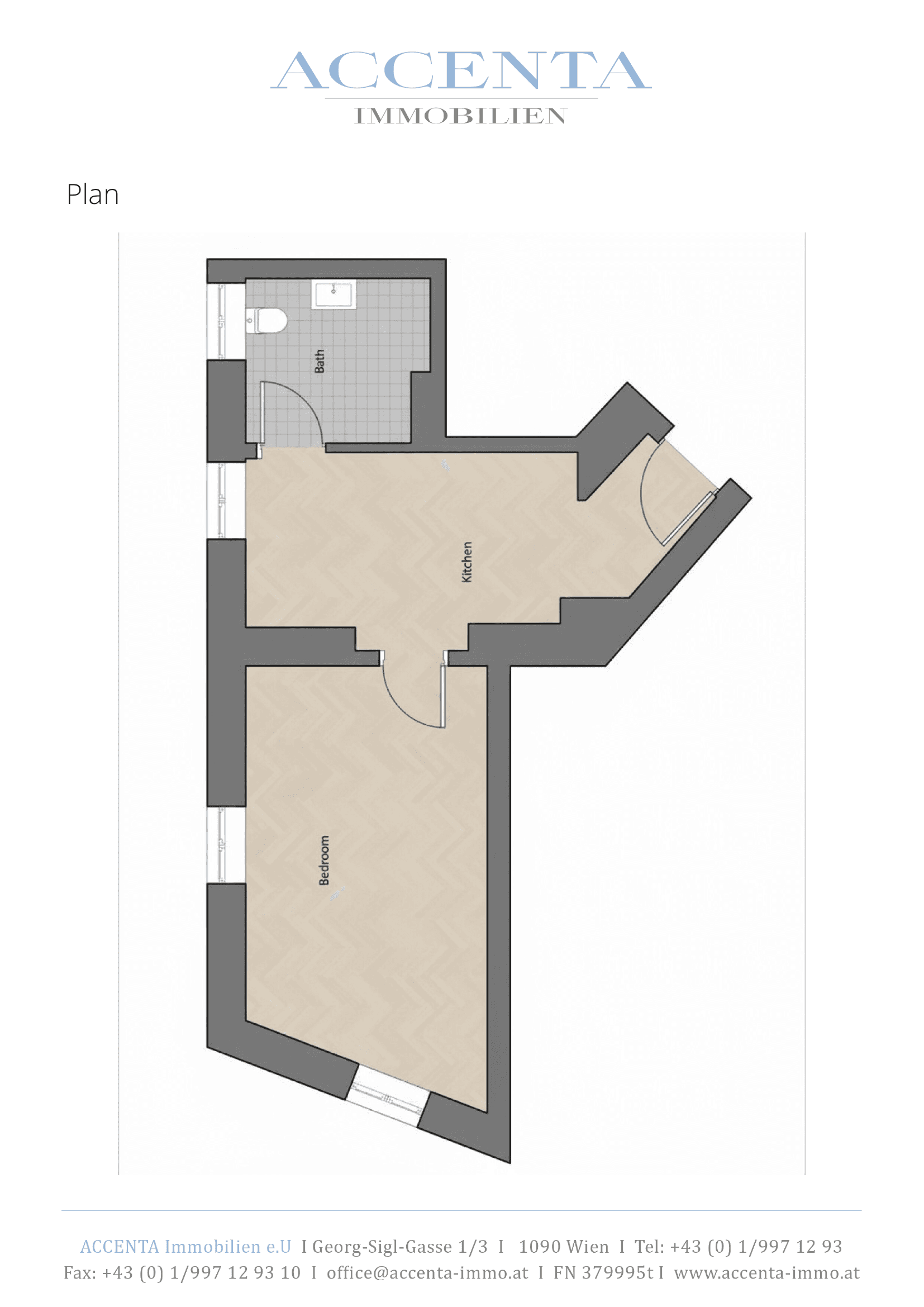 Grundriss Top 32 — Stuwerstraße 60 — 1 Zimmer — 32,2 m² — 2nd floor