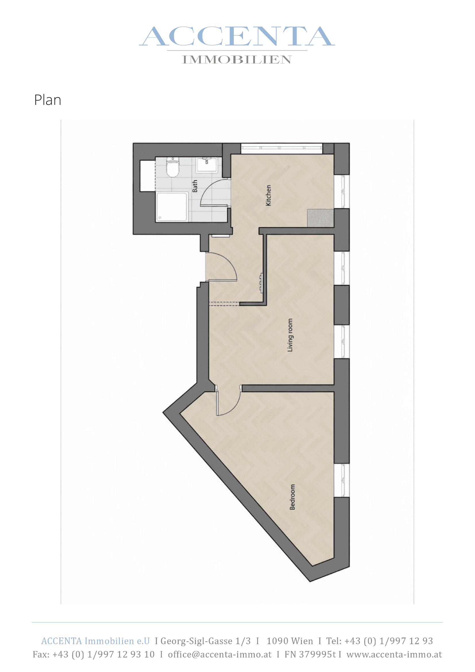Grundriss Top 31 — Stuwerstraße 60 — 2 Zimmer — 40,6 m² — 2nd floor