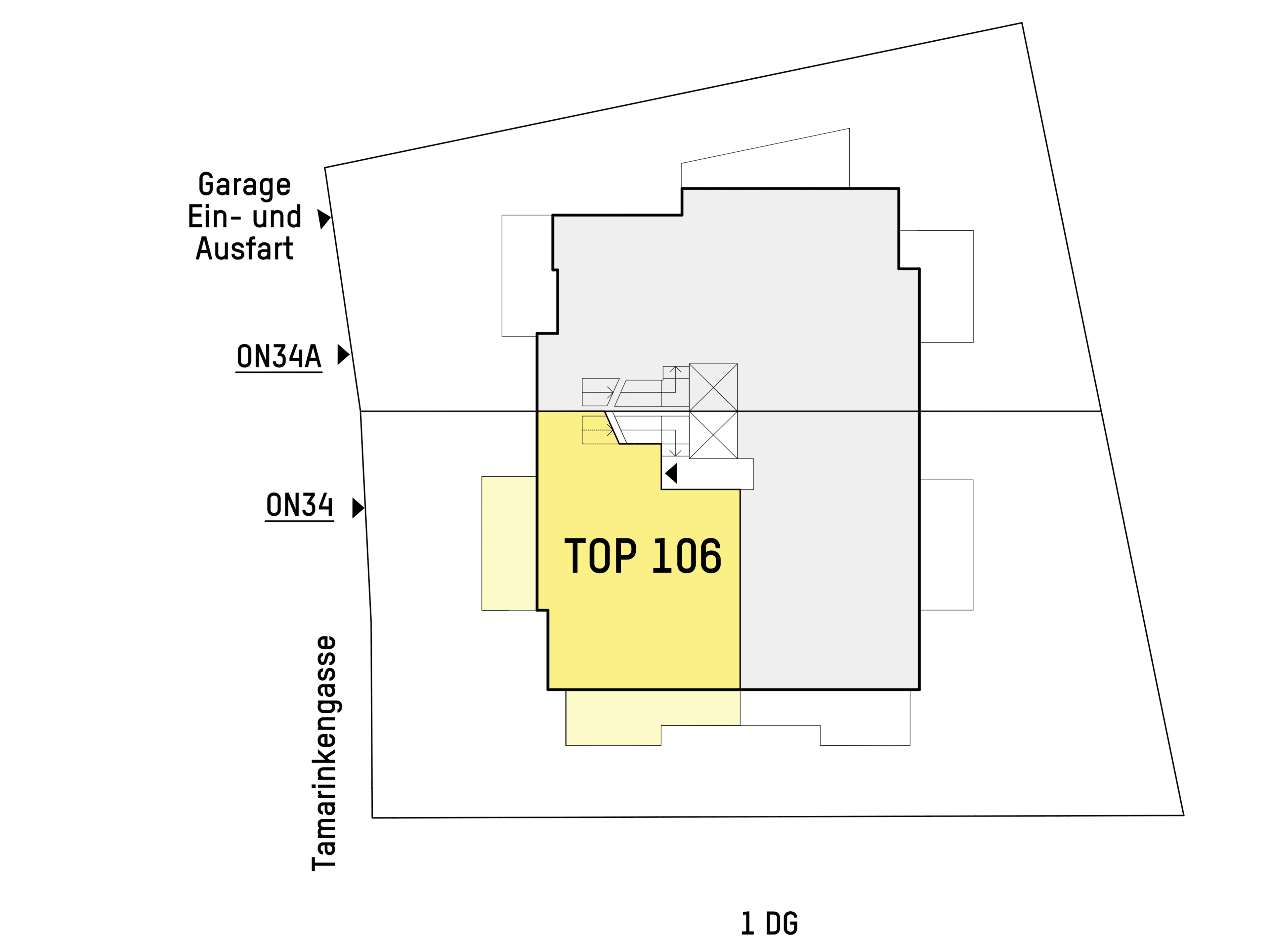 Grundriss TOP 1.06 — Tamariskengasse 34 — 4 Zimmer — 137 m² — 2nd attic floor — Grundriss 2/3