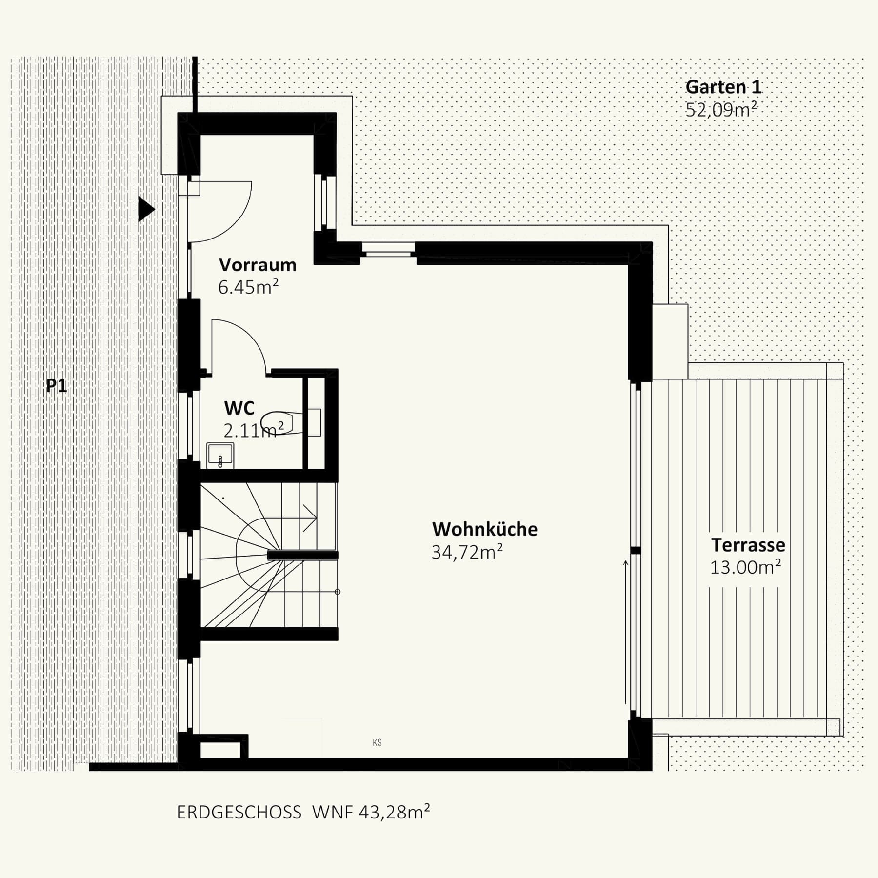 Grundriss Haus 1 — Tauschinskygasse 78 — 5 Zimmer — 120,4 m² — Basement / Ground floor / Upper floor / Attic floor