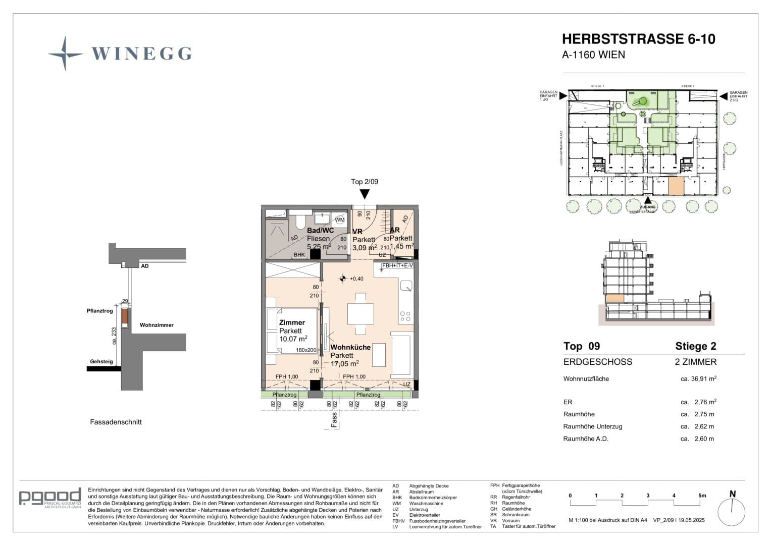 Grundriss Top 2/09 — The Arik — 2 Zimmer — 36,9 m² — Ground floor