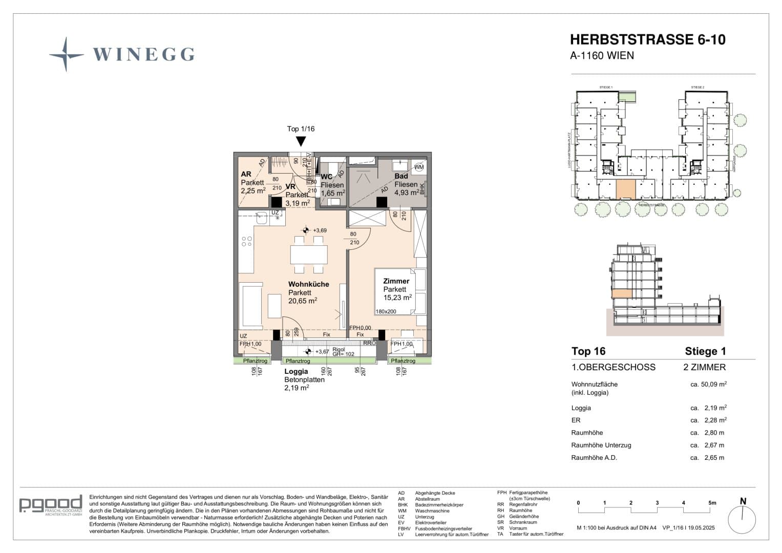 Grundriss Top 1/16 — The Arik — 2 Zimmer — 47,9 m² — 1st floor