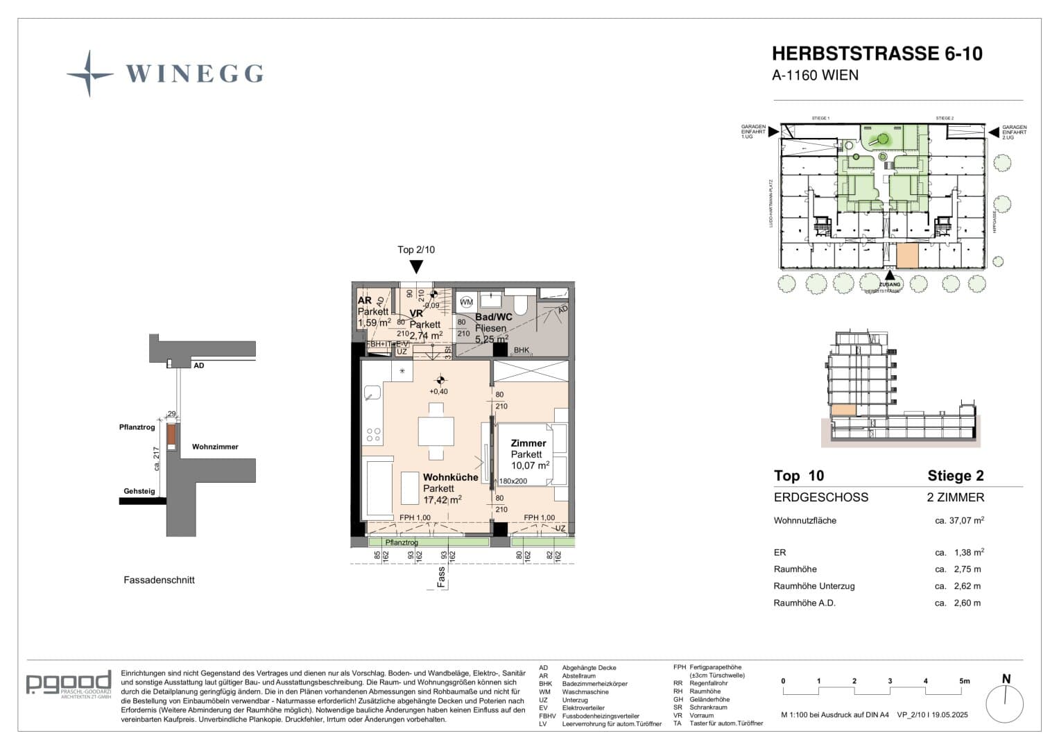 Grundriss Top 2/10 — The Arik — 2 Zimmer — 37 m² — Ground floor