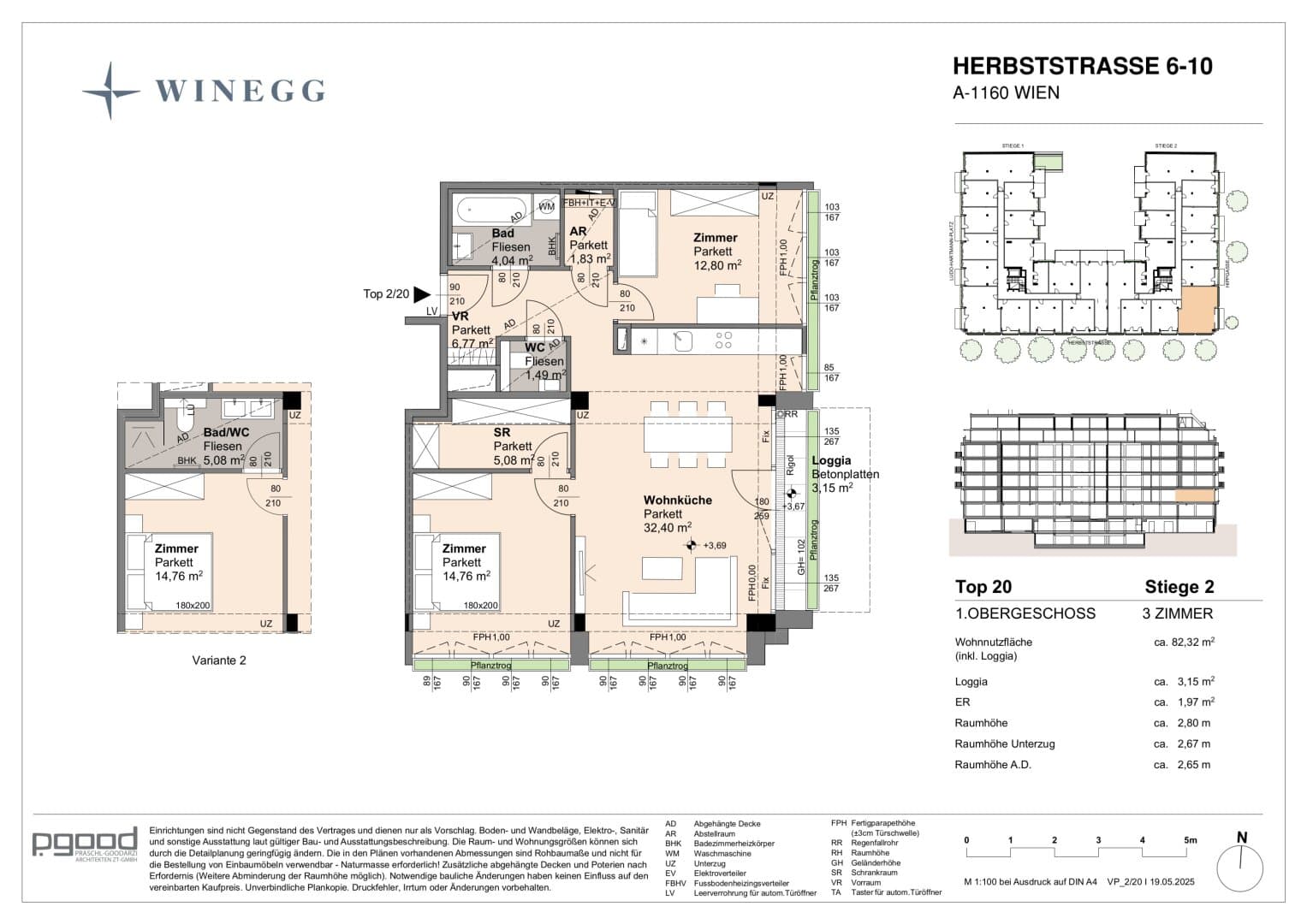 Grundriss Top 2/20 — The Arik — 3 Zimmer — 79,2 m² — 1st floor