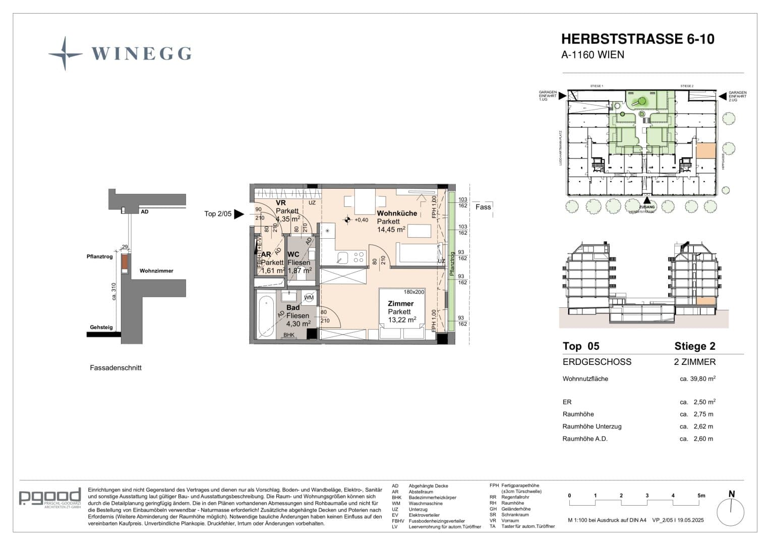 Grundriss Top 2/05 — The Arik — 2 Zimmer — 39,8 m² — Ground floor