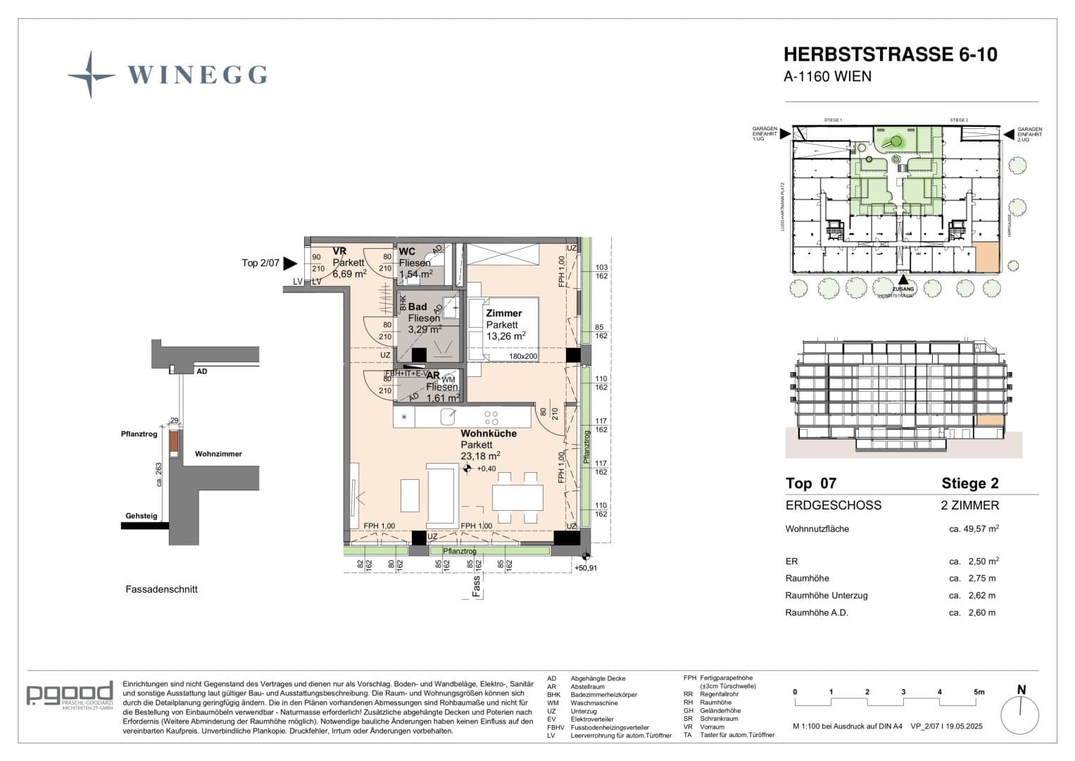 Grundriss Top 2/07 — The Arik — 2 Zimmer — 49,6 m² — Ground floor