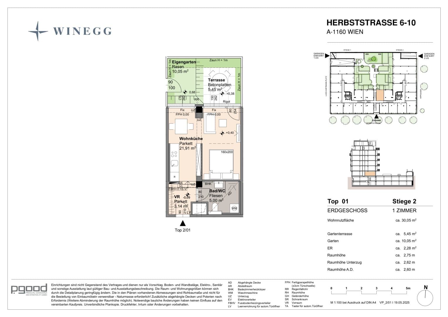 Grundriss Top 2/1 — The Arik — 1 Zimmer — 30,1 m² — Ground floor — Terrasse