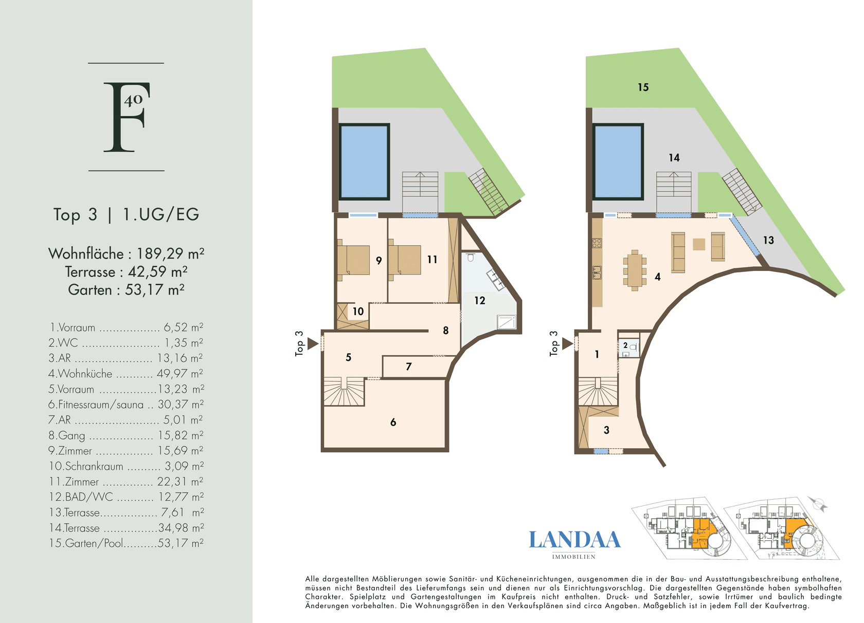 Grundriss Top 3 — THE FELIX – Skyview Residences — 4 Zimmer — 189,3 m² — 1st floor