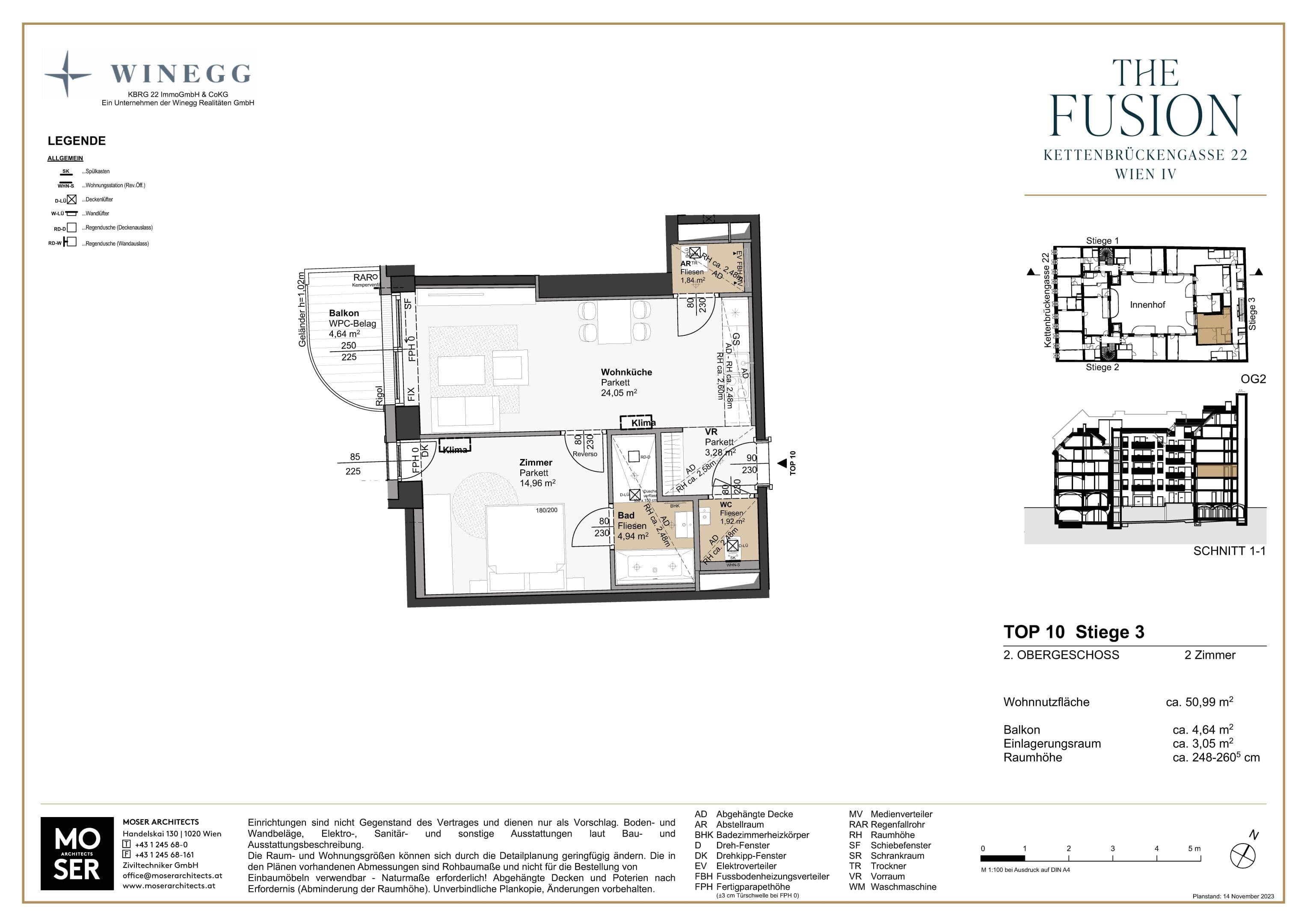 Grundriss Top 3/10 — THE FUSION by WINEGG — 2 Zimmer — 51 m² — 2nd floor