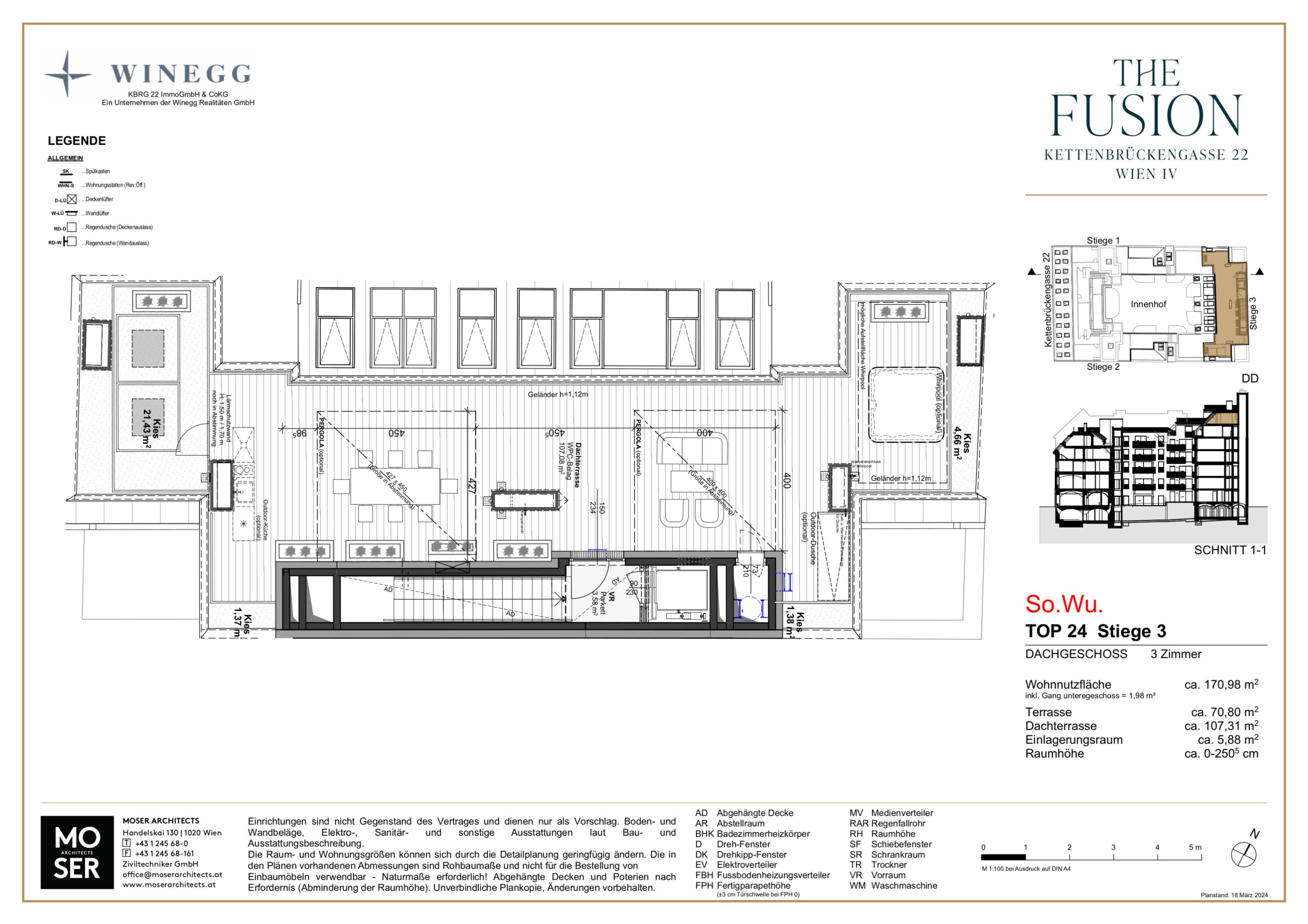 Grundriss Top 3/24 — THE FUSION by WINEGG — 3 Zimmer — 171,7 m² — 2nd attic floor — Grundriss 2/2