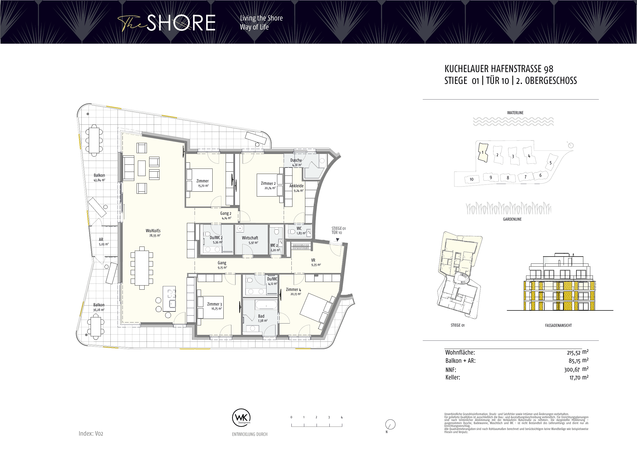 Grundriss Top 01-10 — The Shore — 5 Zimmer — 216,9 m² — 2nd floor — Outdoor 86.17 m²