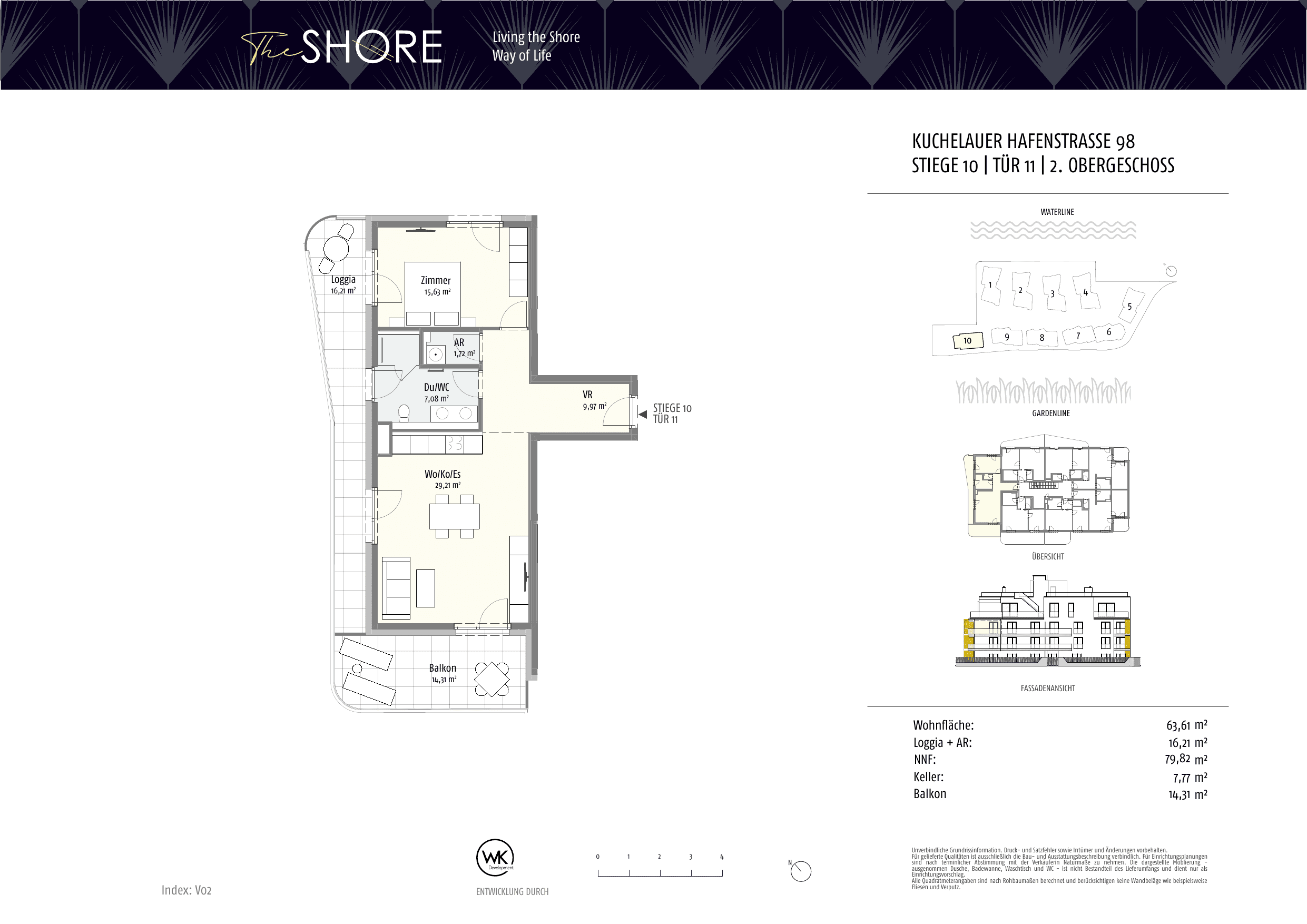 Grundriss Top 10-11 — The Shore — 2 Zimmer — 63,8 m² — 2nd floor — Outdoor 30.52 m²