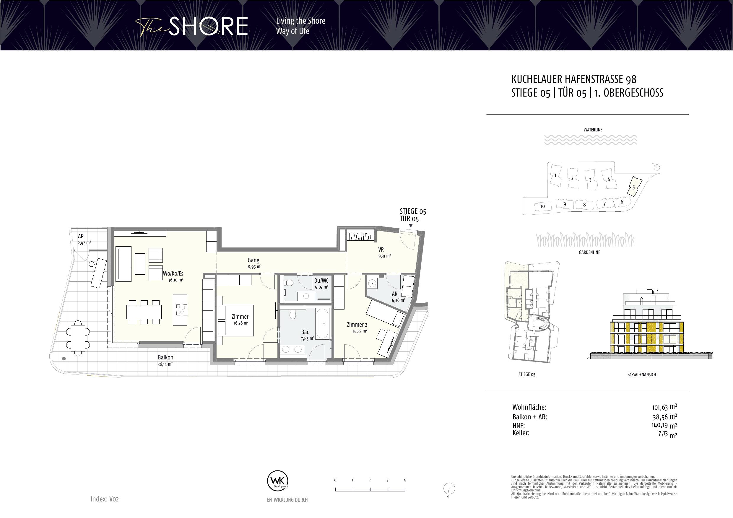 Grundriss Top 05-5 — The Shore — 3 Zimmer — 102,5 m² — 1st floor — Outdoor 39.36 m²