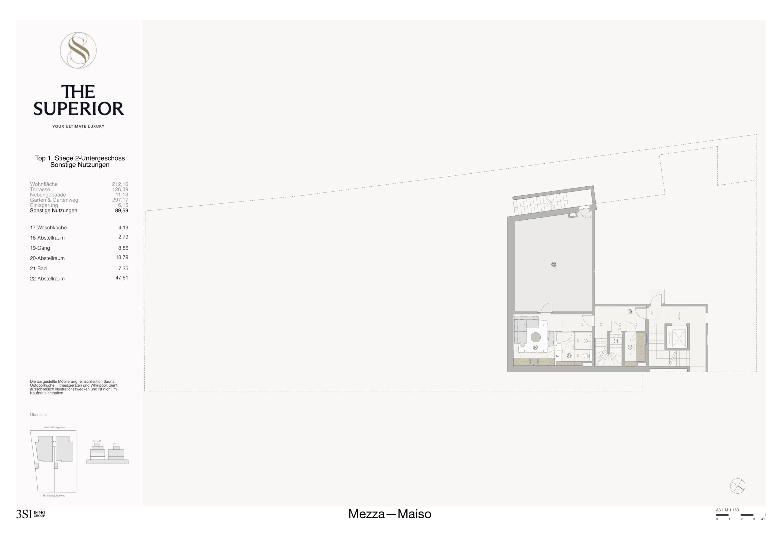 Grundriss Top 2/1 — The Superior — 5 Zimmer — 212,2 m² — Ground floor — Grundriss 2/2