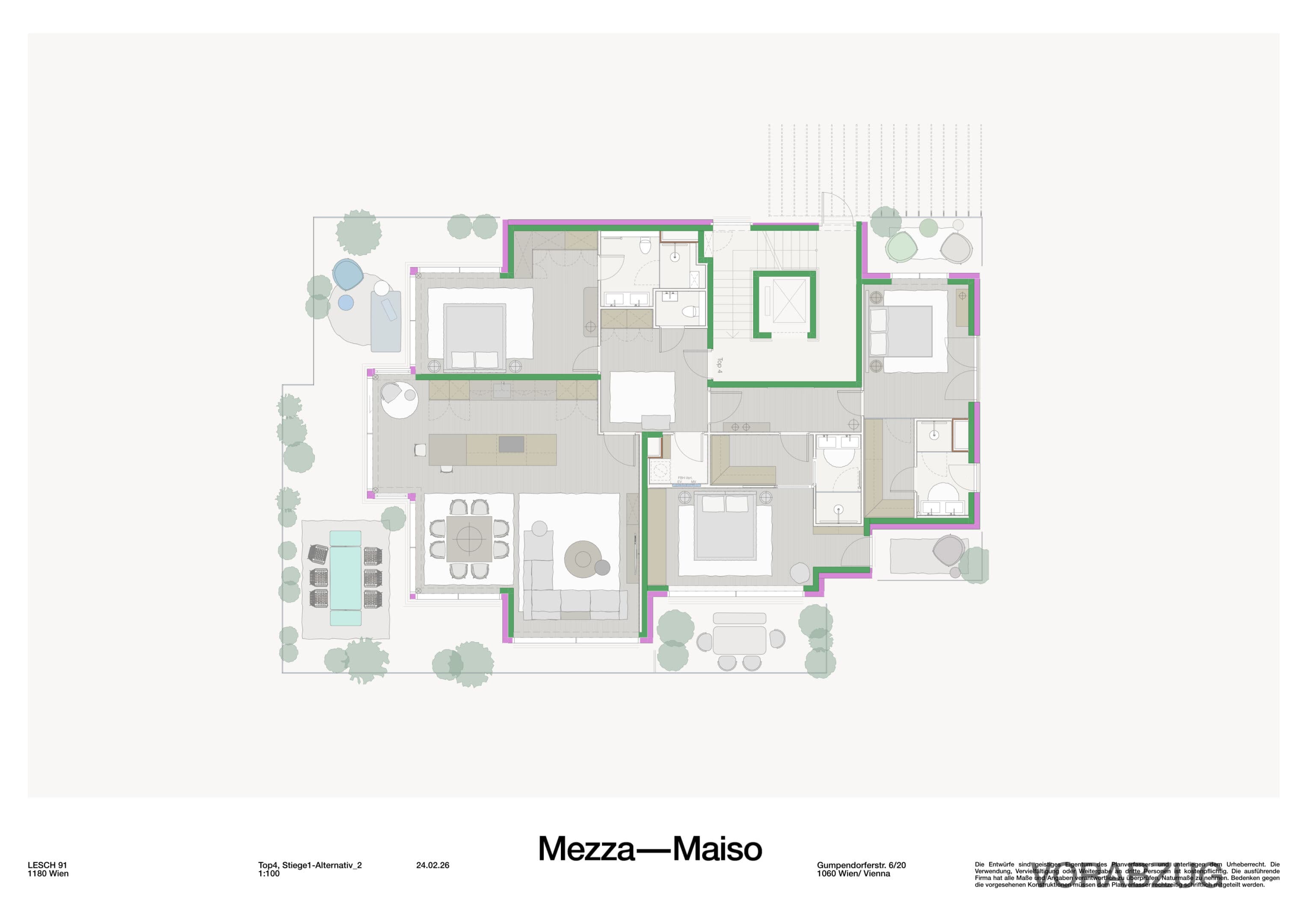 Grundriss Top 1/4 — The Superior — 2 Zimmer — 99,4 m² — 1st attic floor — Grundriss 1/3