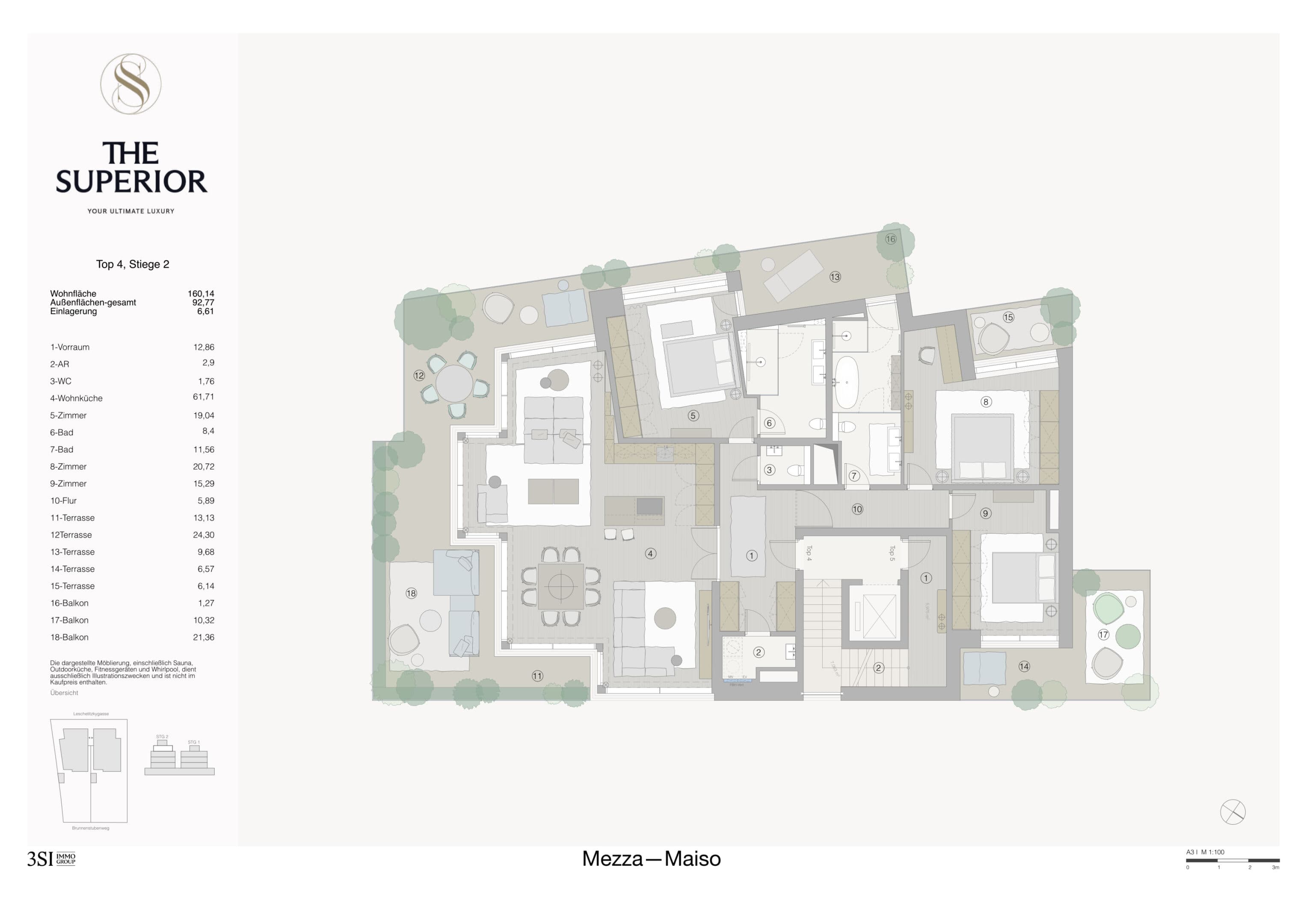 Grundriss Top 2/4 — The Superior — 4 Zimmer — 160,1 m² — 1st attic floor