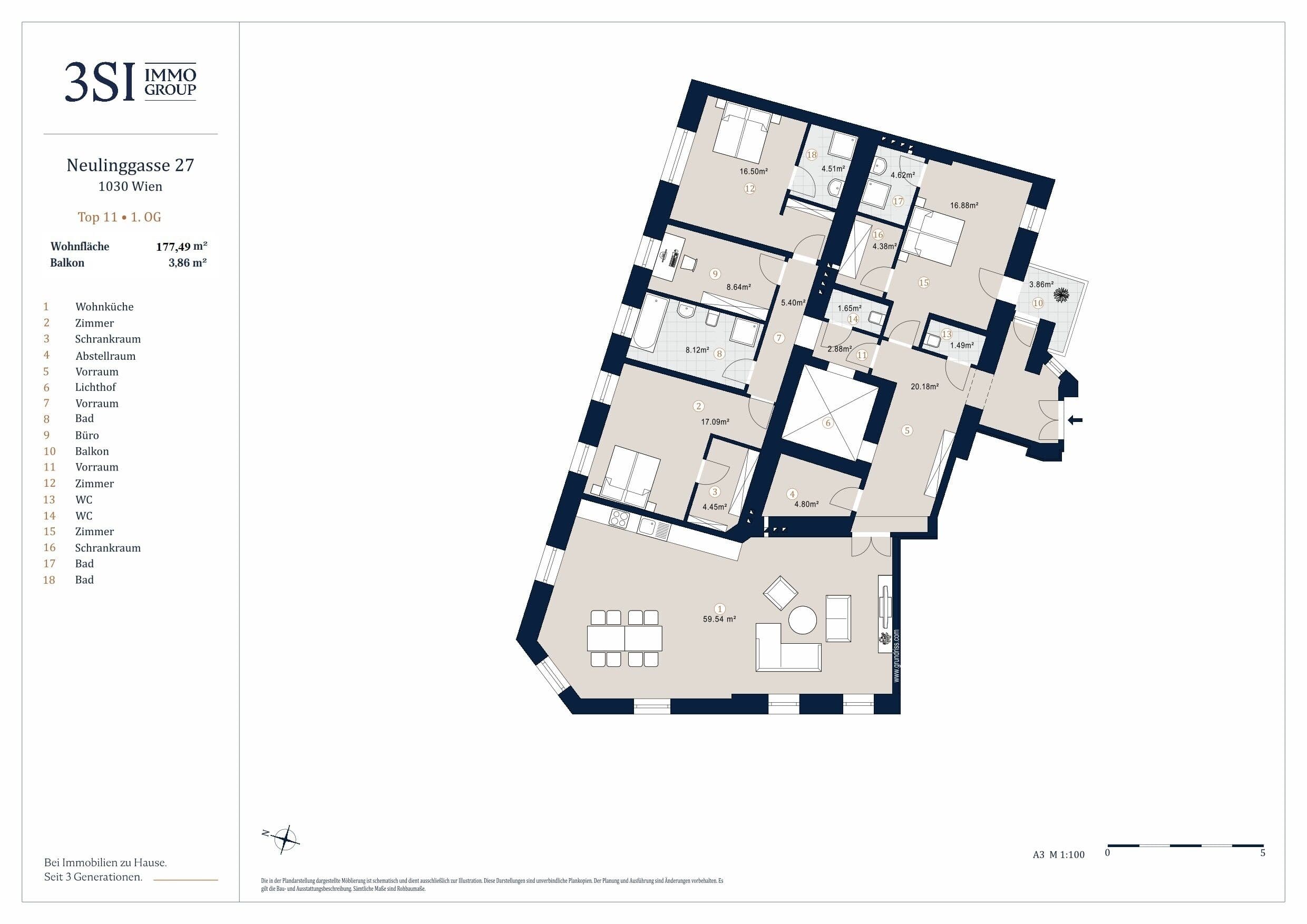 Grundriss Top 11 — The TAILORED — 5 Zimmer — 177,5 m² — 1st floor