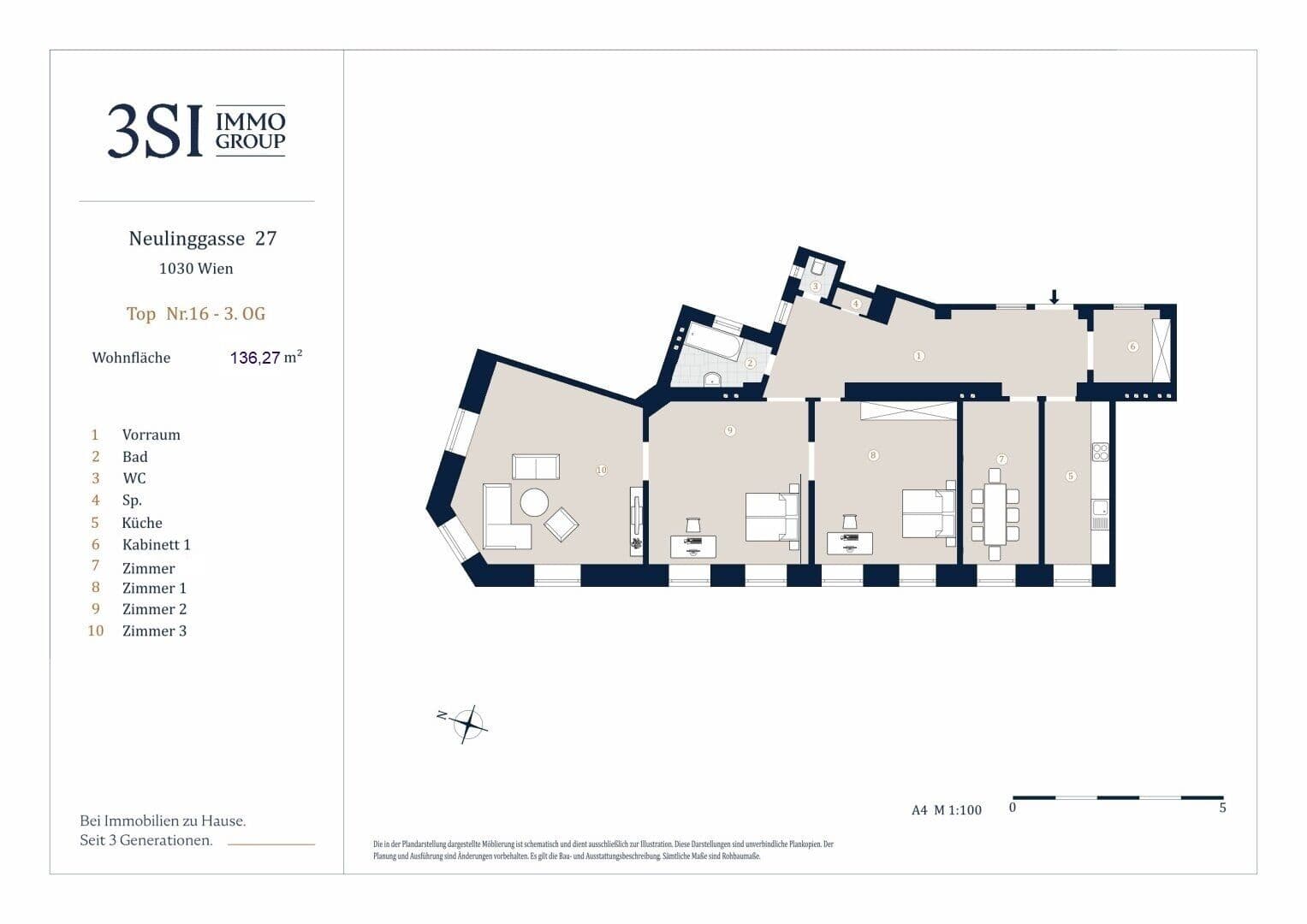 Grundriss Top 16 — The TAILORED — 5 Zimmer — 136,3 m² — 3rd floor