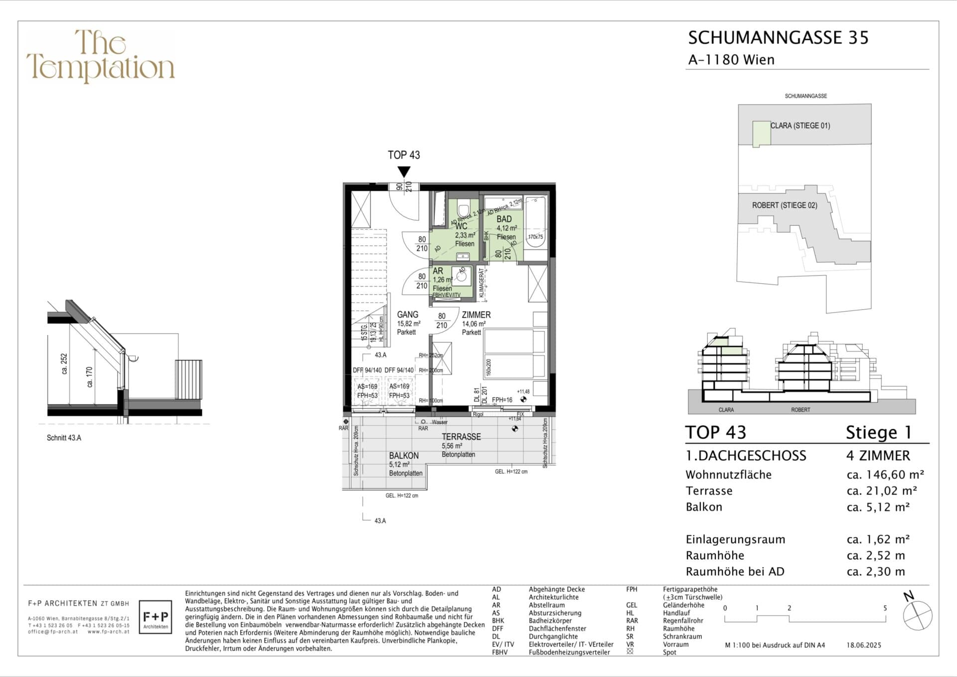Grundriss Top 1/43 — The Temptation — 4 Zimmer — 146,6 m² — 1st attic floor / 2nd attic floor — S, W — Grundriss 2/4