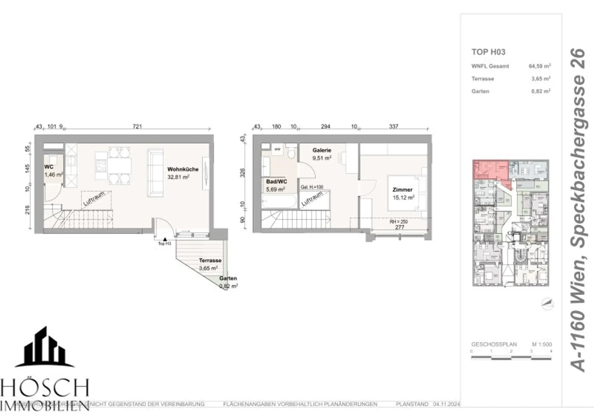 Grundriss TL16-RH-2.5Z-64.59 — Timeless 16 — 2.5 Zimmer — 64,6 m² — W