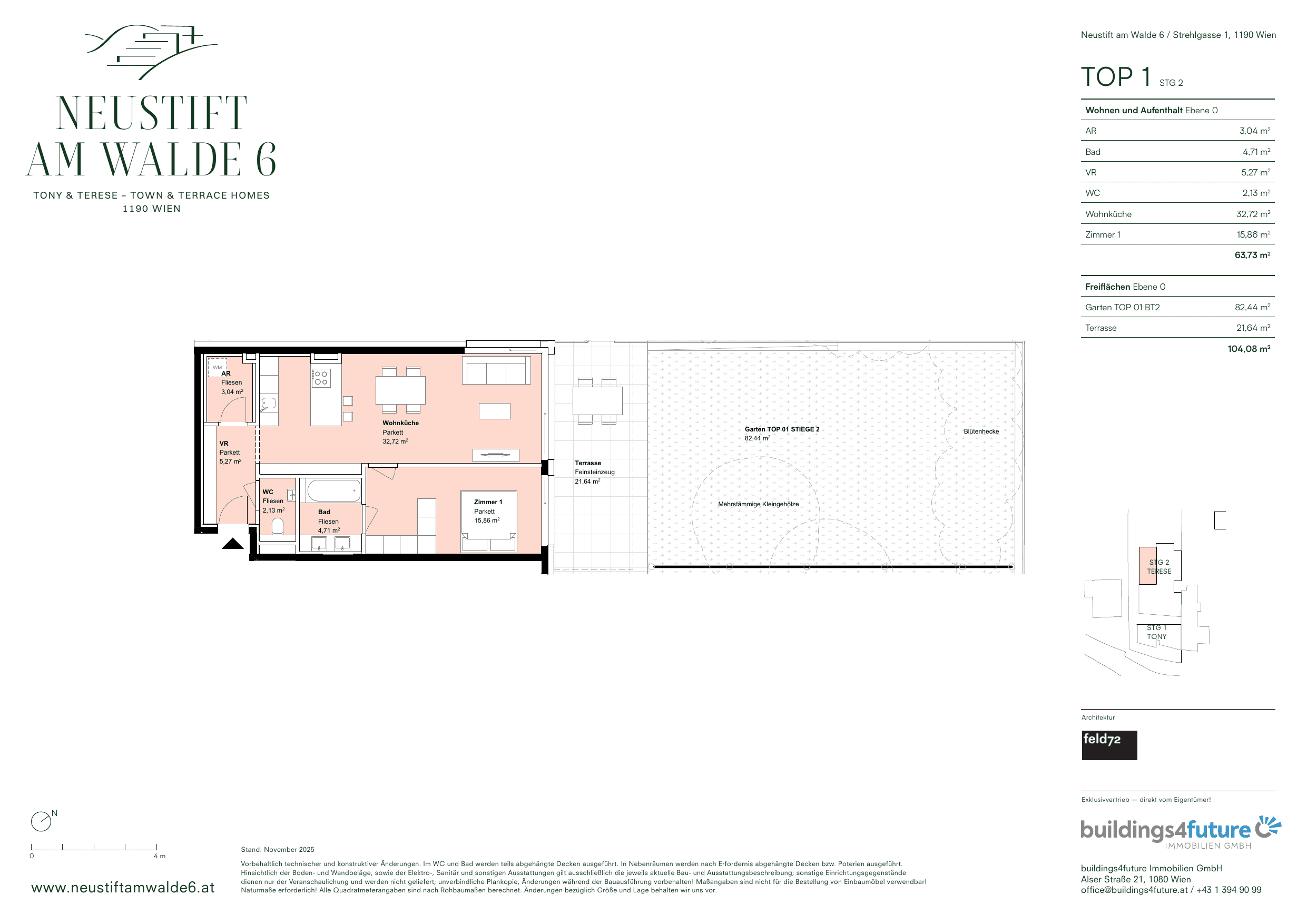 Grundriss Top 2.1 — Tony & Terese — 2 Zimmer — 63,7 m² — Ground floor