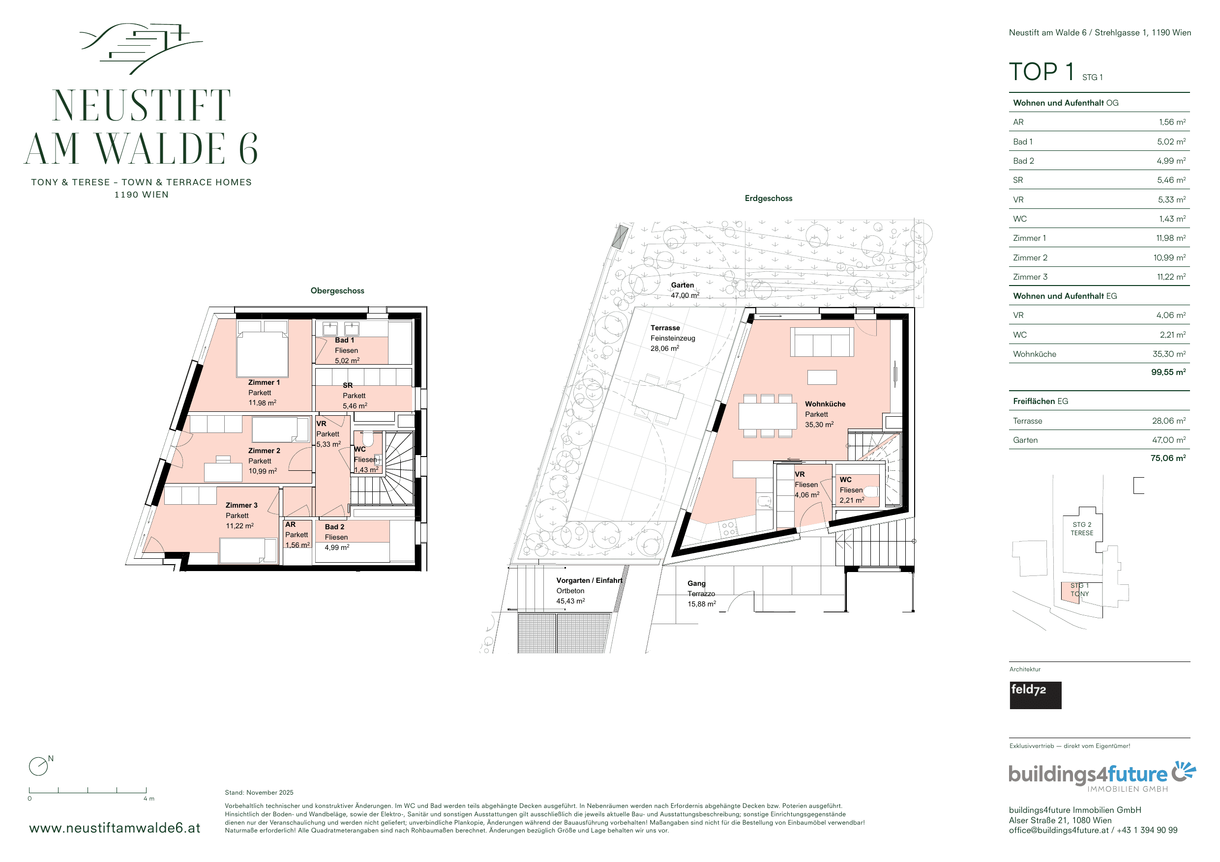 Grundriss Top 1.1 — Tony & Terese — 4 Zimmer — 99,6 m² — Ground floor / Upper floor