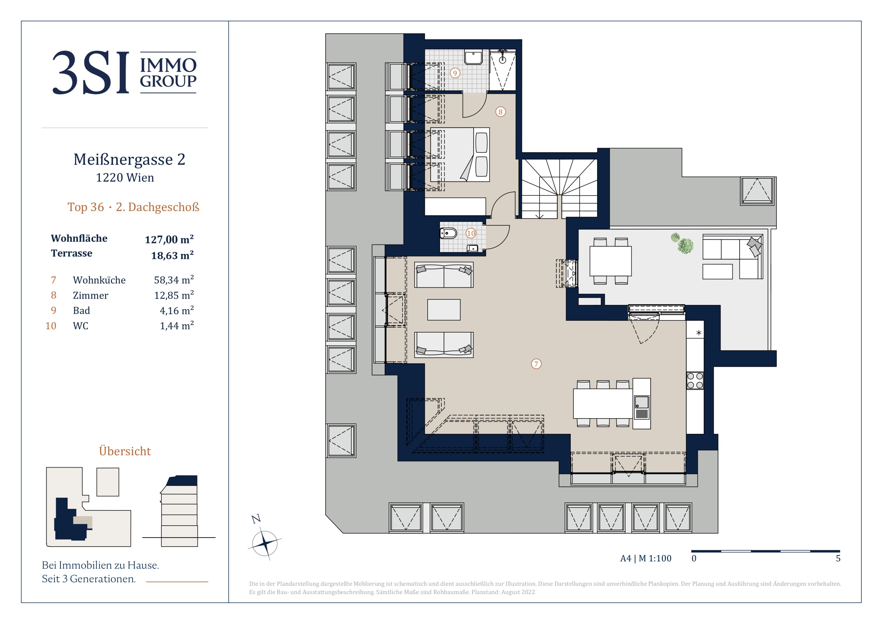 Grundriss Top 36 — Two Souls — 4 Zimmer — 127 m² — 1st attic floor / 2nd attic floor — SOW — Grundriss 2/2