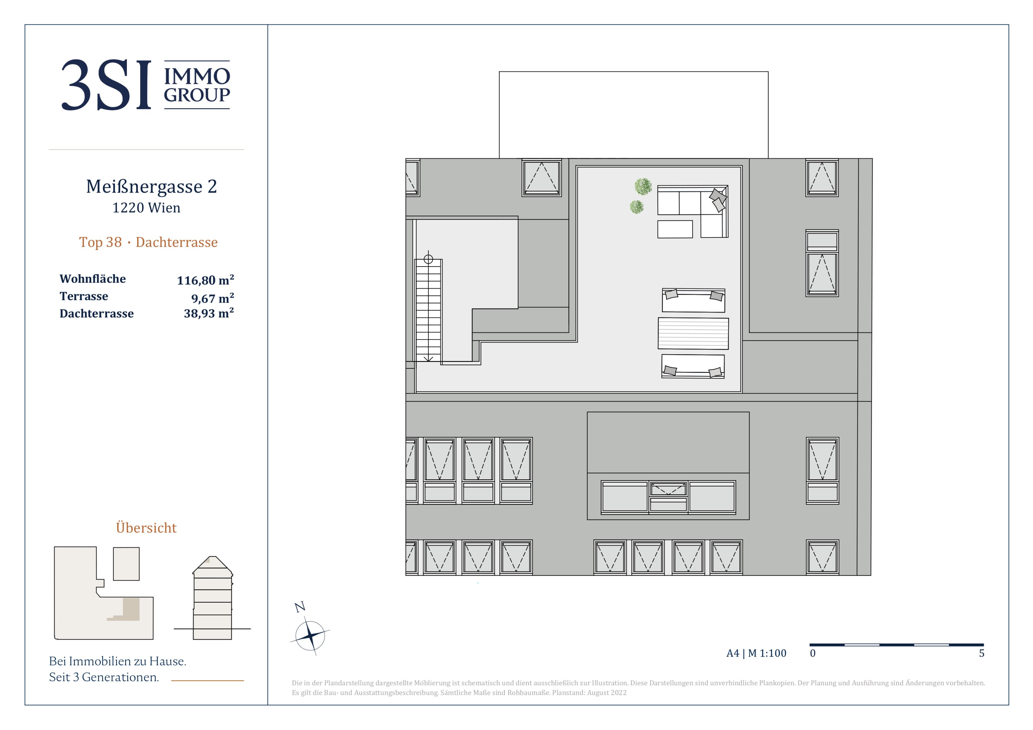 Grundriss Top 38 — Two Souls — 4 Zimmer — 116,4 m² — 1st attic floor / 2nd attic floor — NSW — Grundriss 3/3