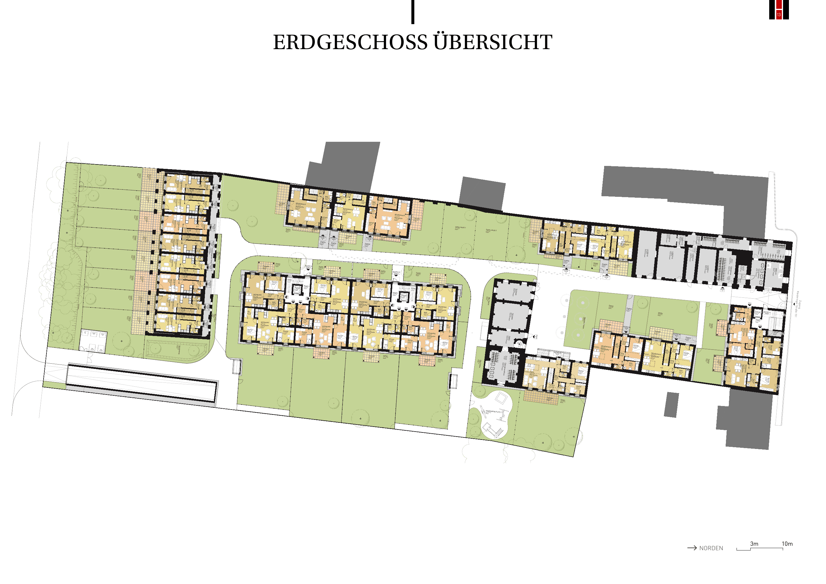 Grundriss Top E-RH-16 — UNTERLAA 151 Houses (UNTERLAA GARDENS) — 4 Zimmer — 93,8 m² — Ground floor — Grundriss 1/3