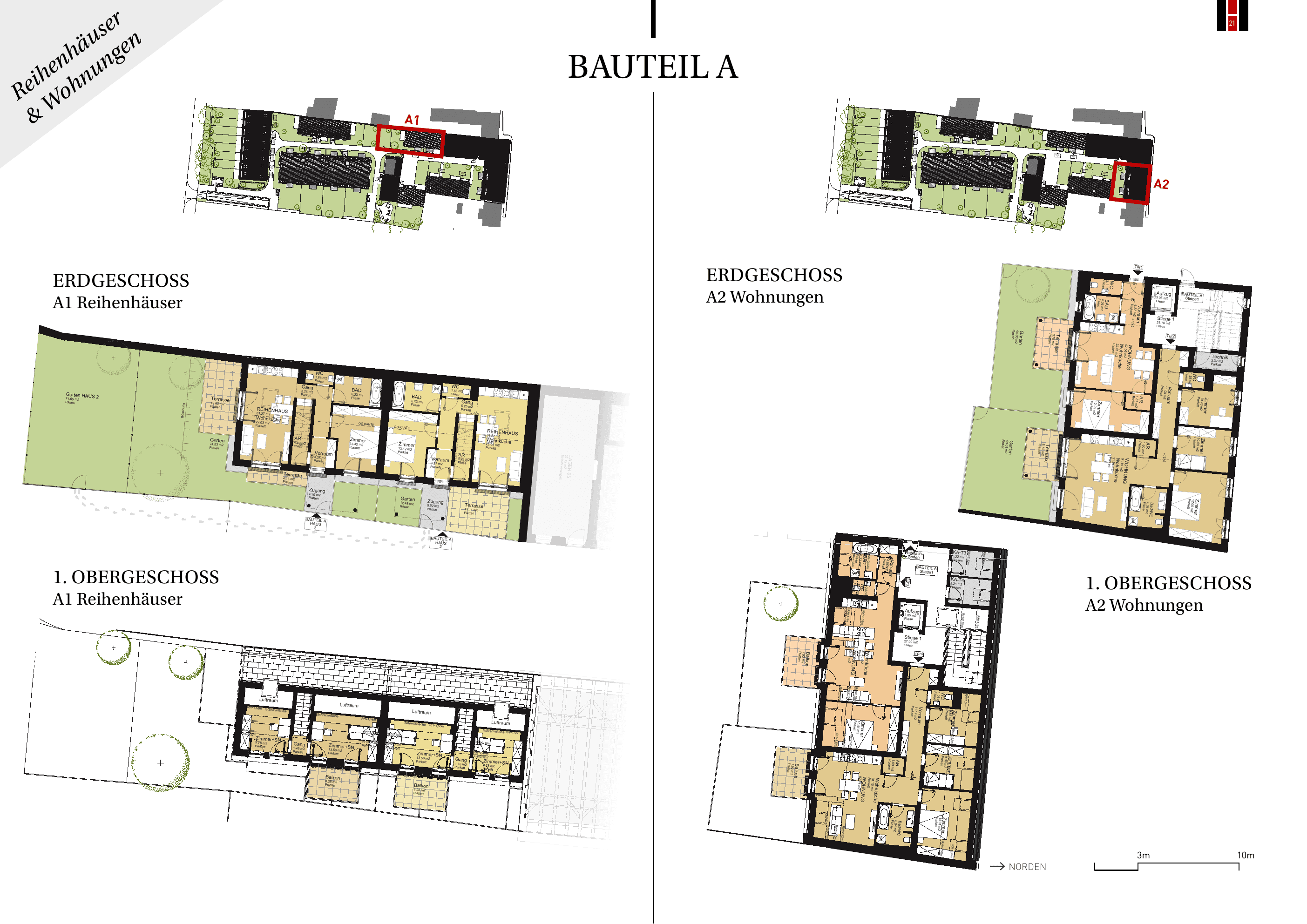 Grundriss Top C-RH-08 — UNTERLAA 151 Houses (UNTERLAA GARDENS) — 4 Zimmer — 121,4 m² — Ground floor — Grundriss 1/3