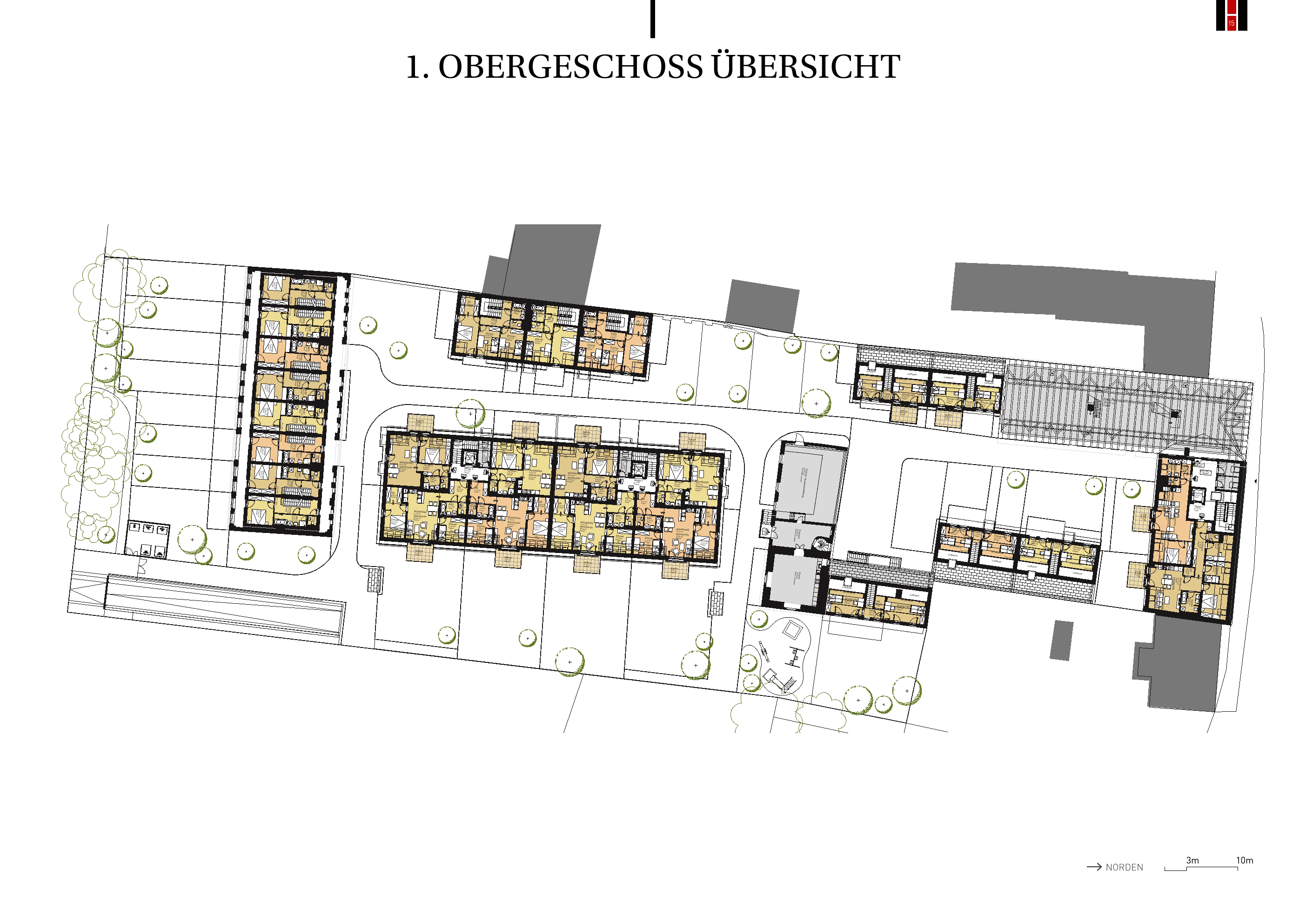 Grundriss Top E-RH-16 — UNTERLAA 151 Houses (UNTERLAA GARDENS) — 4 Zimmer — 93,8 m² — Ground floor — Grundriss 2/3