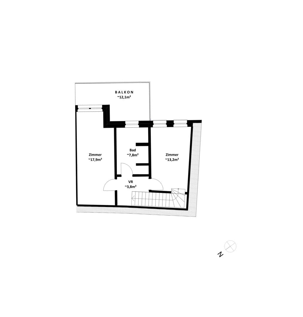 Grundriss Top 04 — Vicus Nucum — 3 Zimmer — 73 m² — Ground floor — Grundriss 1/2