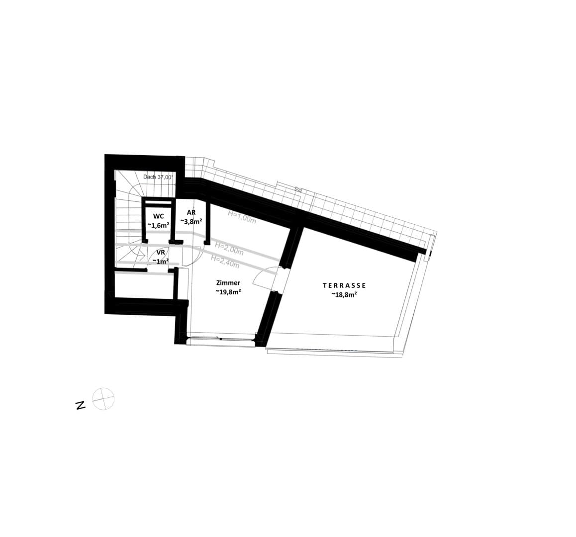 Grundriss Top 03 — Vicus Nucum — 3 Zimmer — 88 m² — Ground floor — Grundriss 1/2
