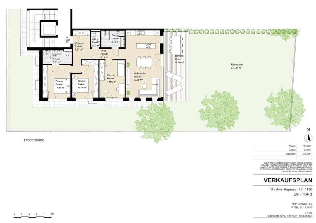 Grundriss Top 2 — Vilnea Twelve — 4 Zimmer — 178 m² — Ground floor — Grundriss 1/2