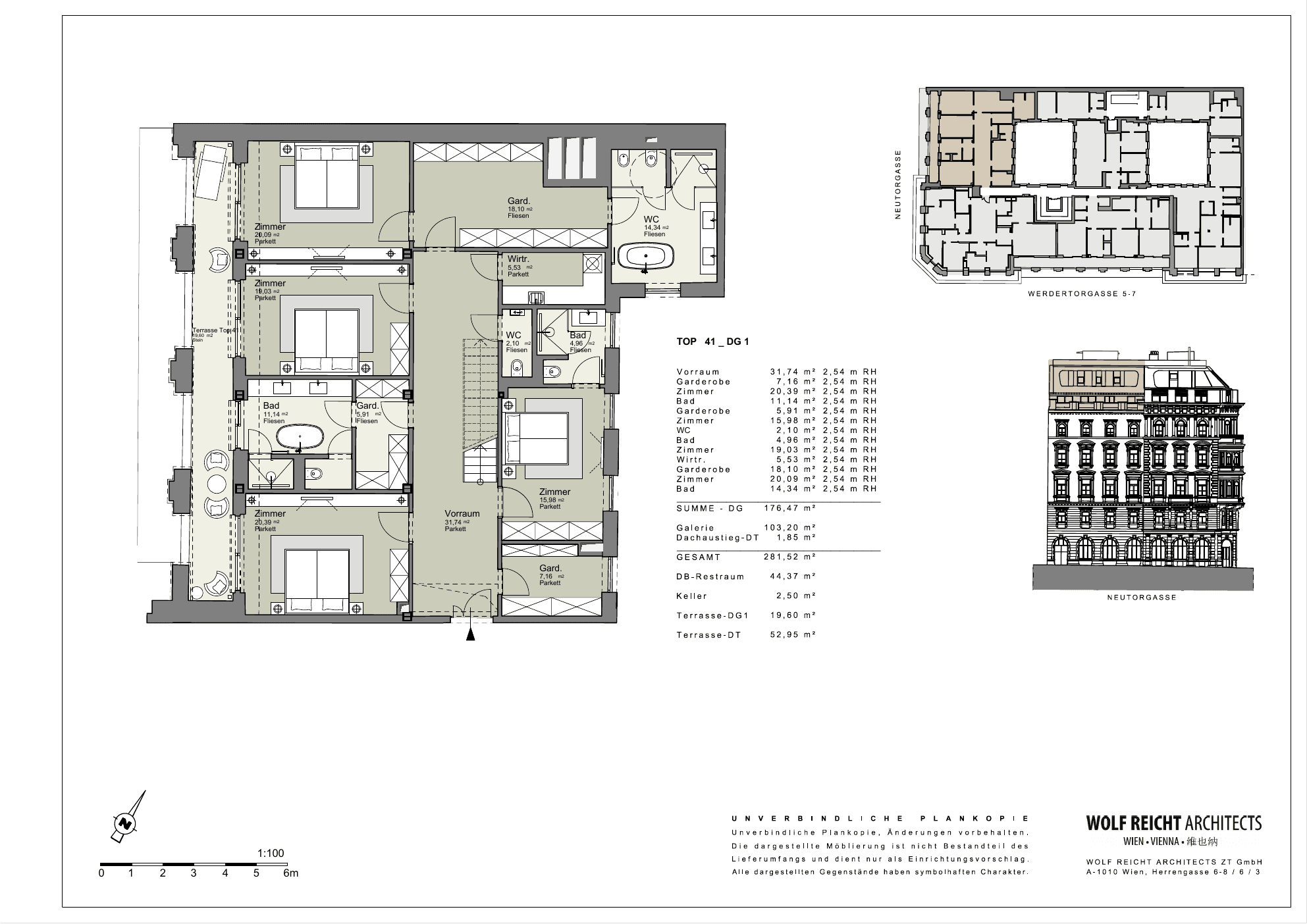 Grundriss Top 41 — Am Werdertor — 5 Zimmer — 281,5 m² — 1st attic floor