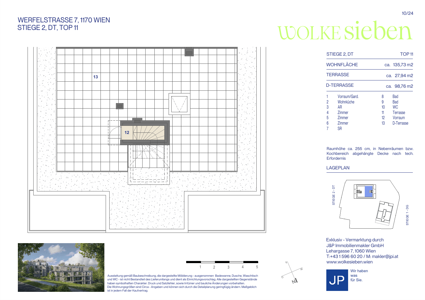 Grundriss Top 2.11 — WOLKE sieben — 4 Zimmer — 135,7 m² — Attic floor — Terrasse