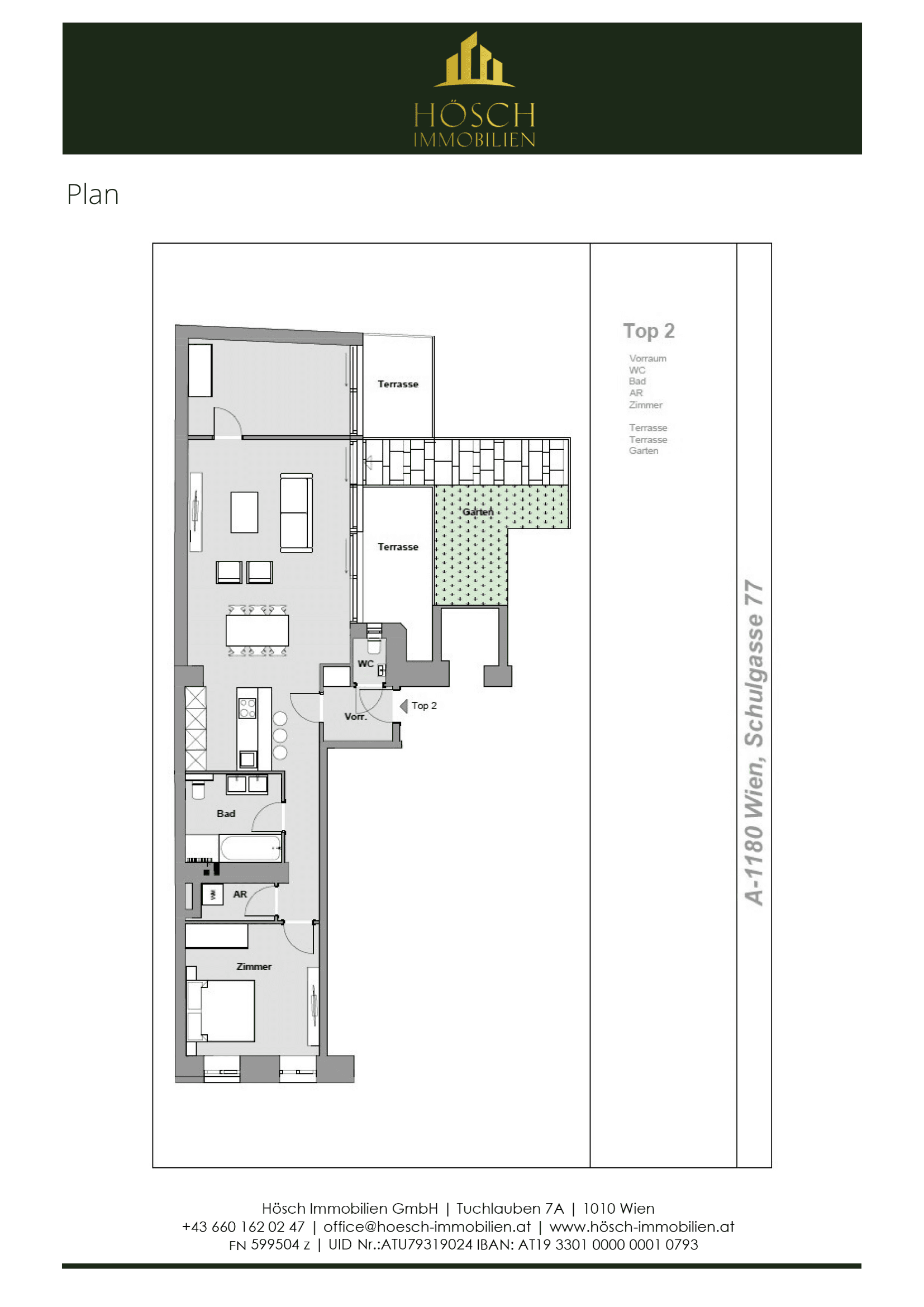 Grundriss Top 2 — Wiener Erbe — 3 Zimmer — 85,5 m² — Ground floor