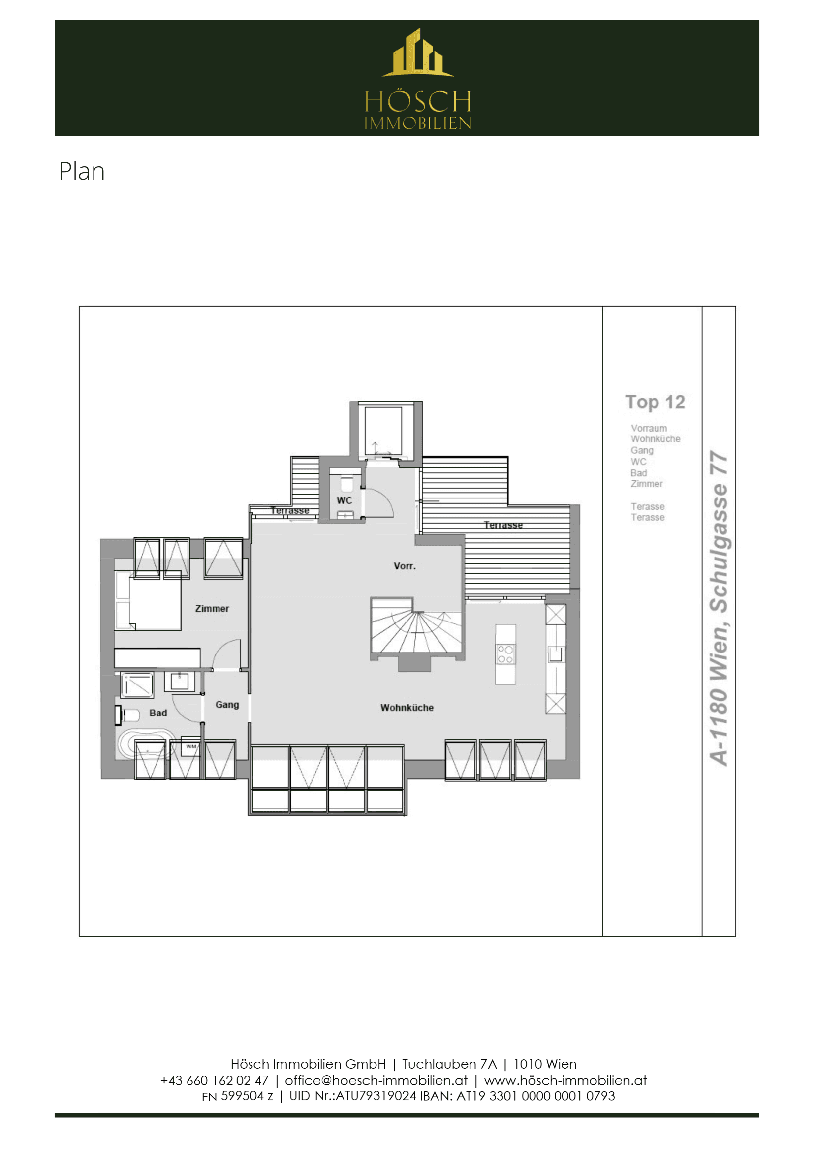 Grundriss Top 8 — Wiener Erbe — 2 Zimmer — 103,6 m² — 2nd attic floor